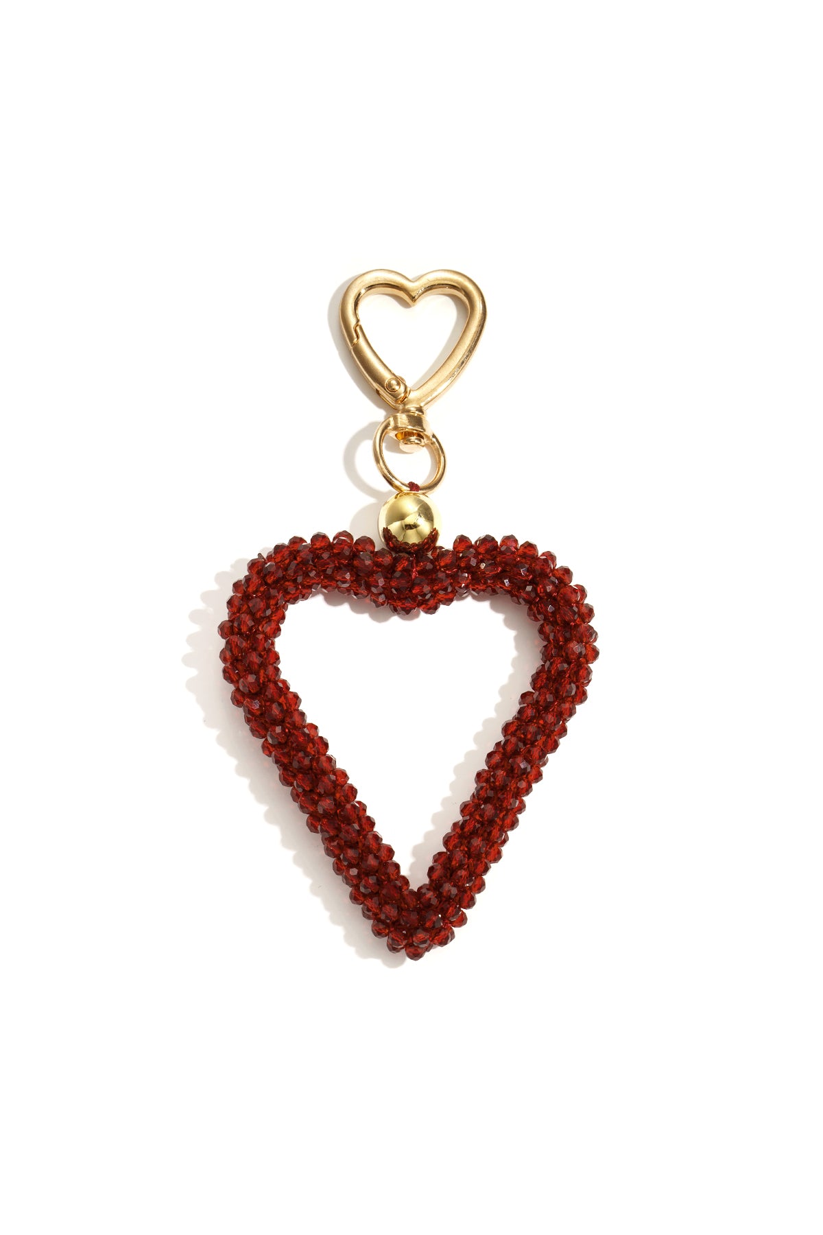 Heart-shaped crystal keychain - various colors - casual