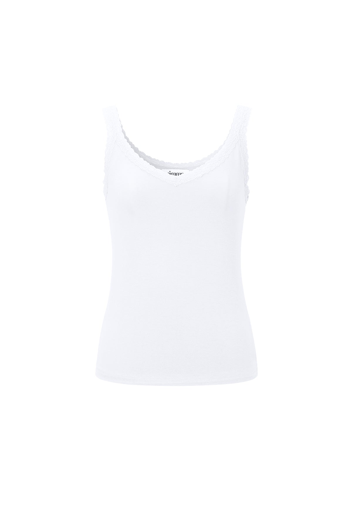 Dames basic gebreide top met kanten paneel – productfoto 12