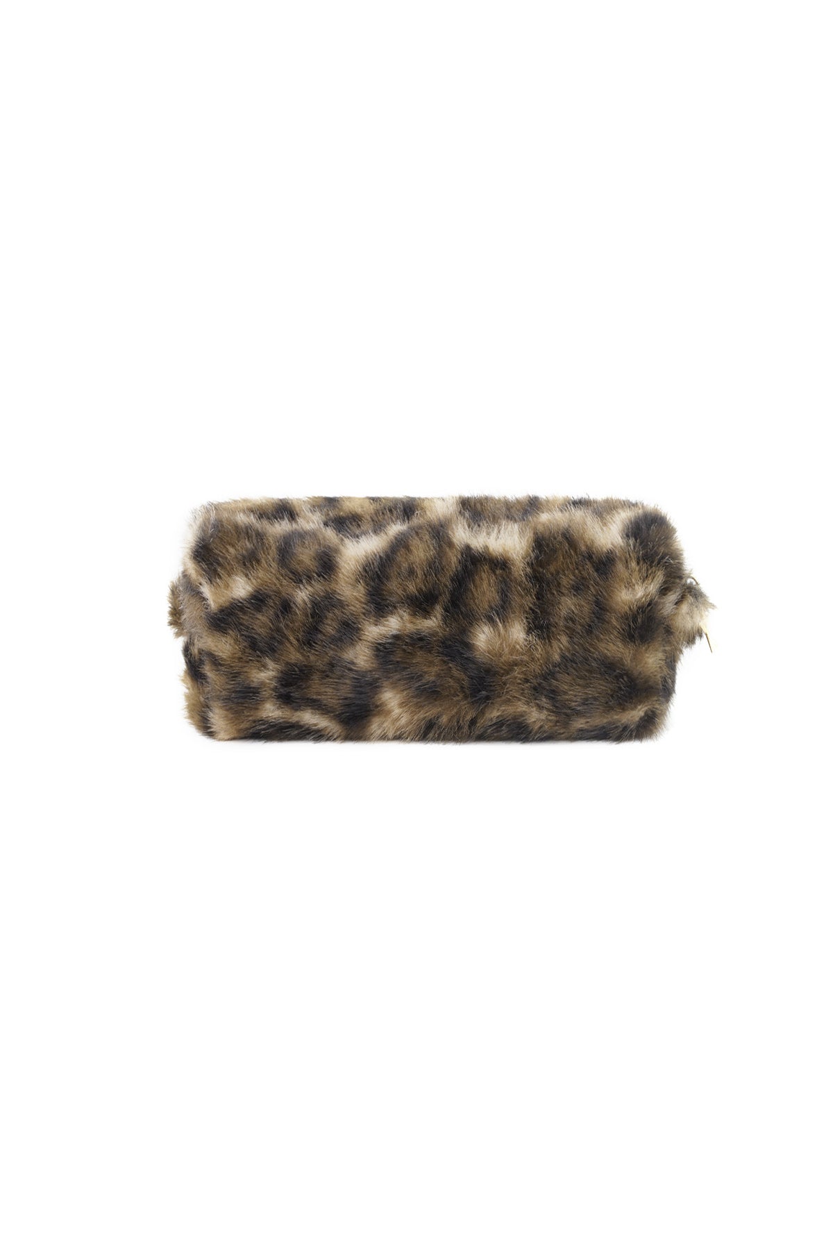 Trousse de maquillage 100 % polyester imprimé léopard – marron café et gris
