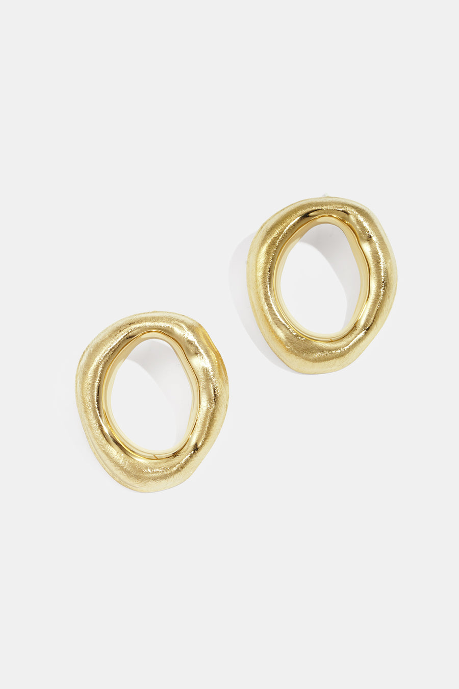 Puces d'oreilles pour femmes en acier inoxydable 304 de forme organique – couleur or