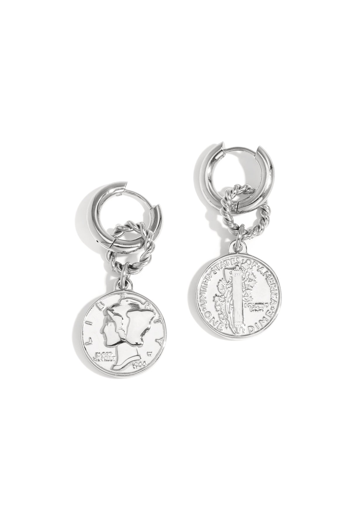 Dangle earrings for women made of 304 stainless steel – gold-plated and silver-plated