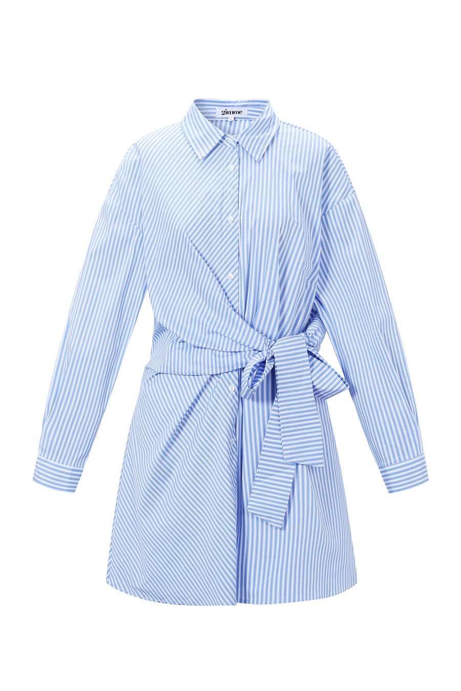 Dames gestreepte blousejurk van polyester