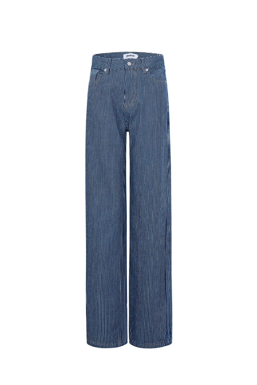 Jean droit à rayures pour femme – bleu