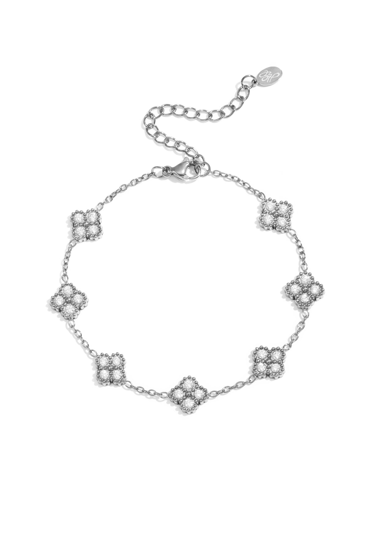 Stainless Steel Clover Charm Bracelet for Women - Gold-Plated