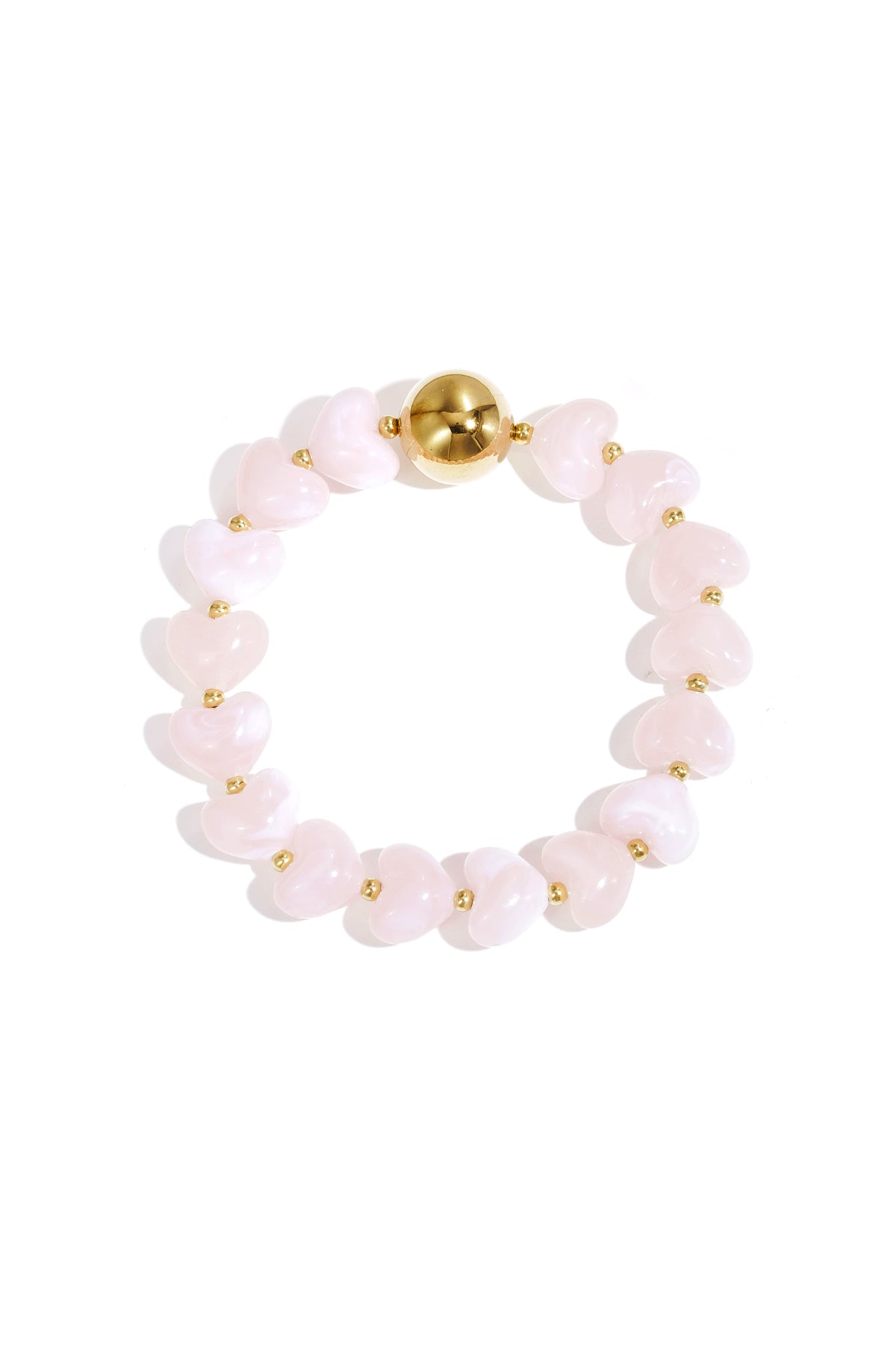 Women's acrylic beaded bracelet with heart charm – multiple colors