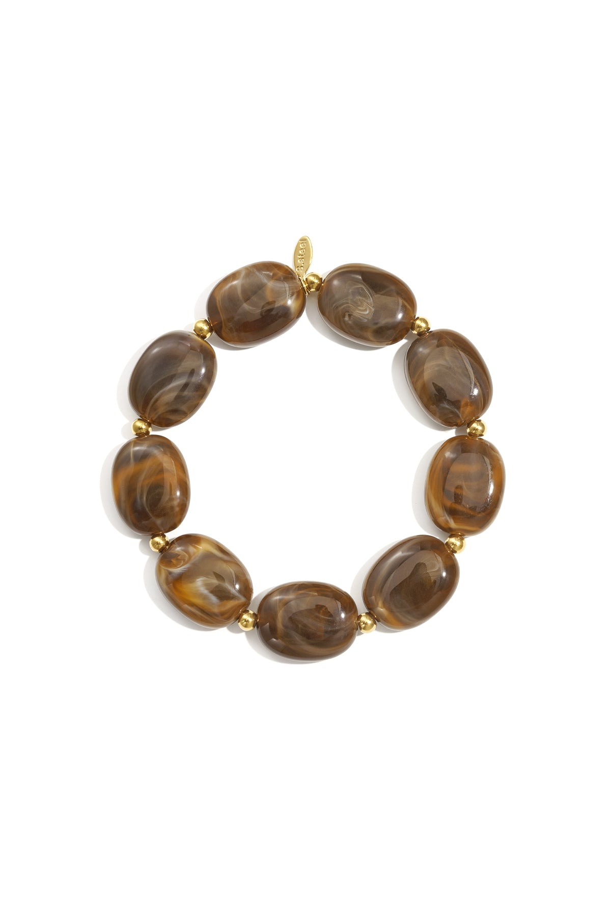 Kralen armband met ovale en goude kralen
