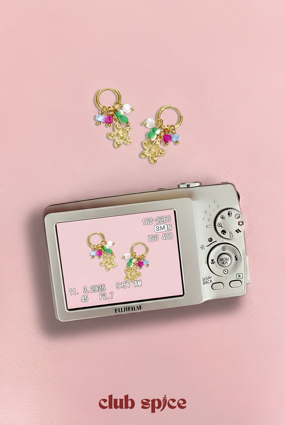Boucles d'oreilles pendantes perlées pour femme en acier inoxydable, cristal et ABS à motif floral – couleur or – photo 2