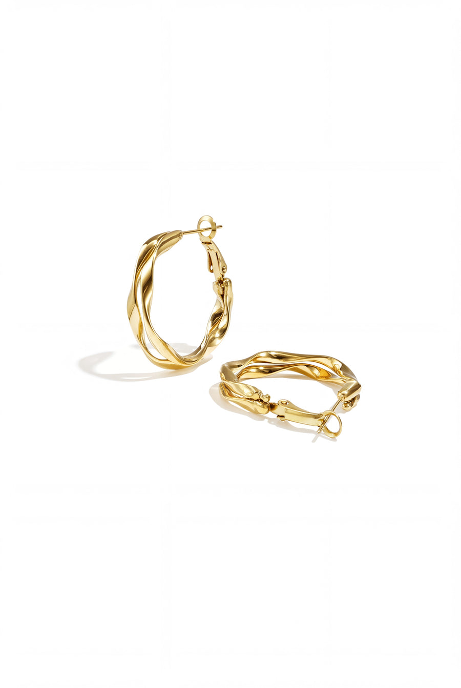 Stainless Steel Round Hoop Earrings for Women – Gold and Silver Tone