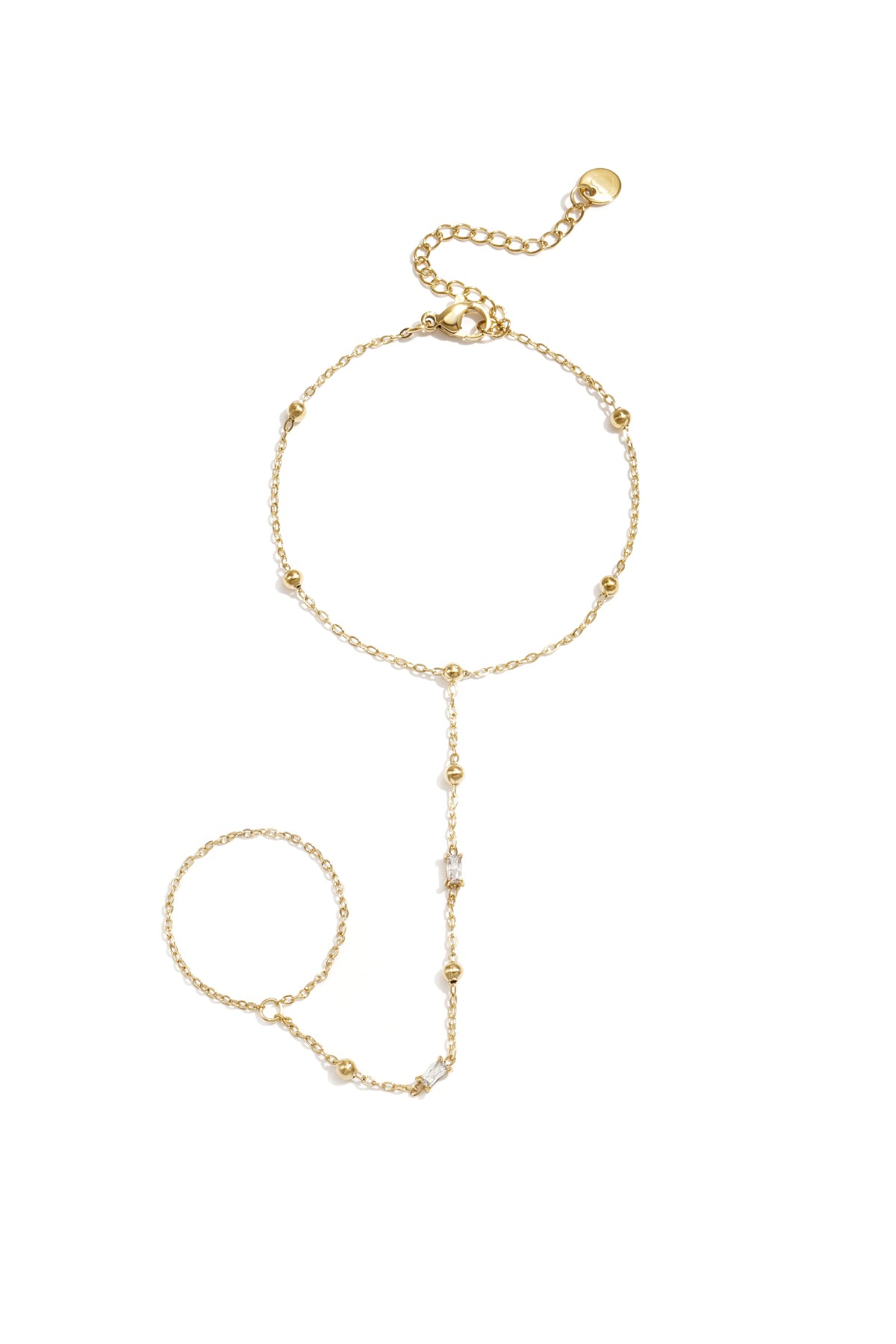 Chaîne de main pour femme en acier inoxydable avec forme géométrique – couleur or