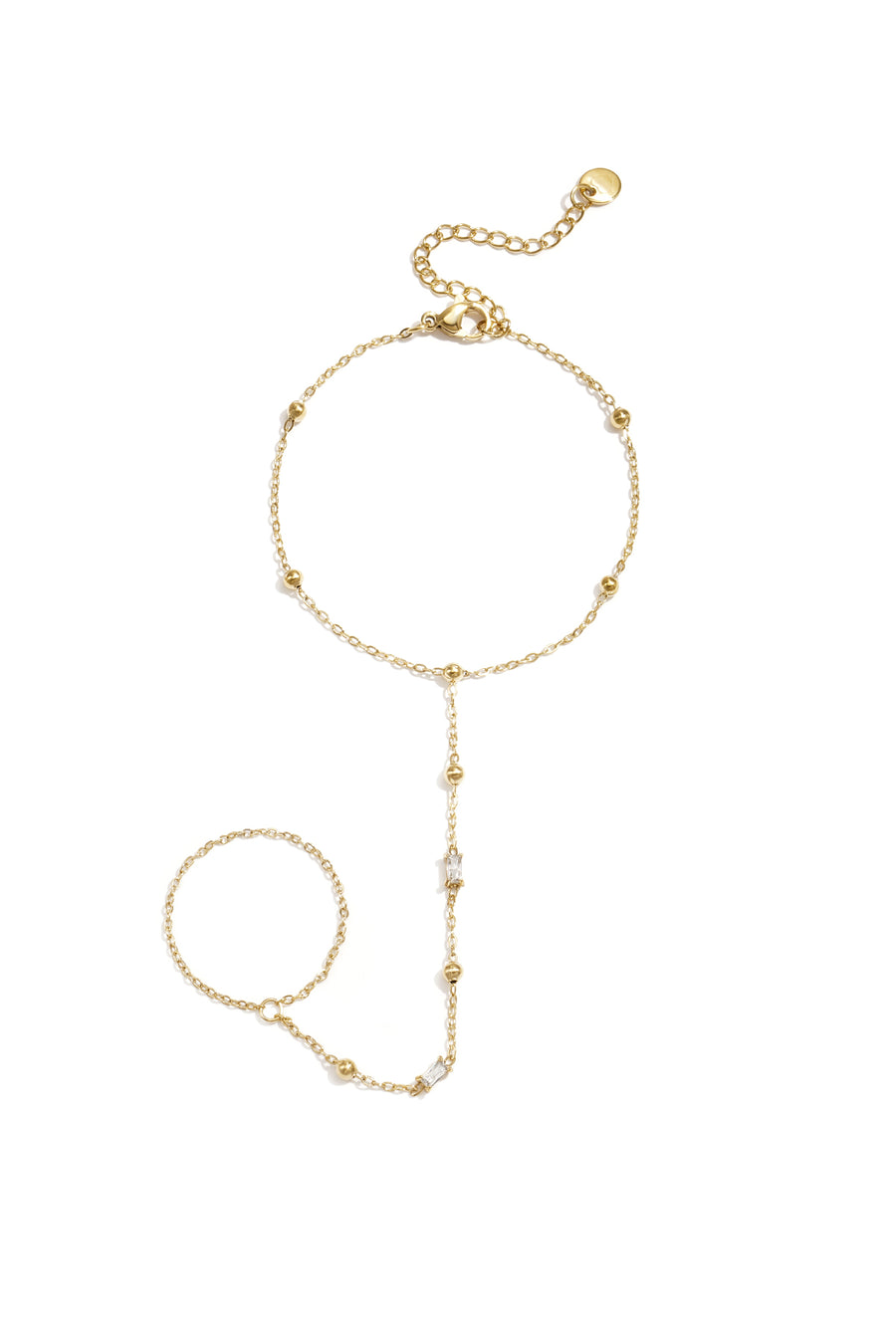 Chaîne de main pour femme en acier inoxydable avec forme géométrique – couleur or
