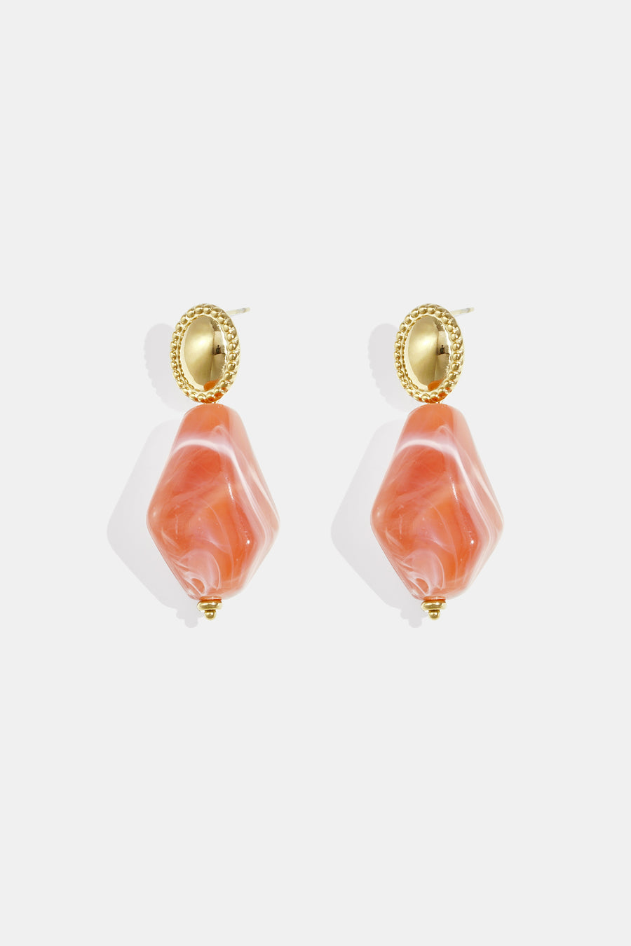Oorbellen met natuursteen look