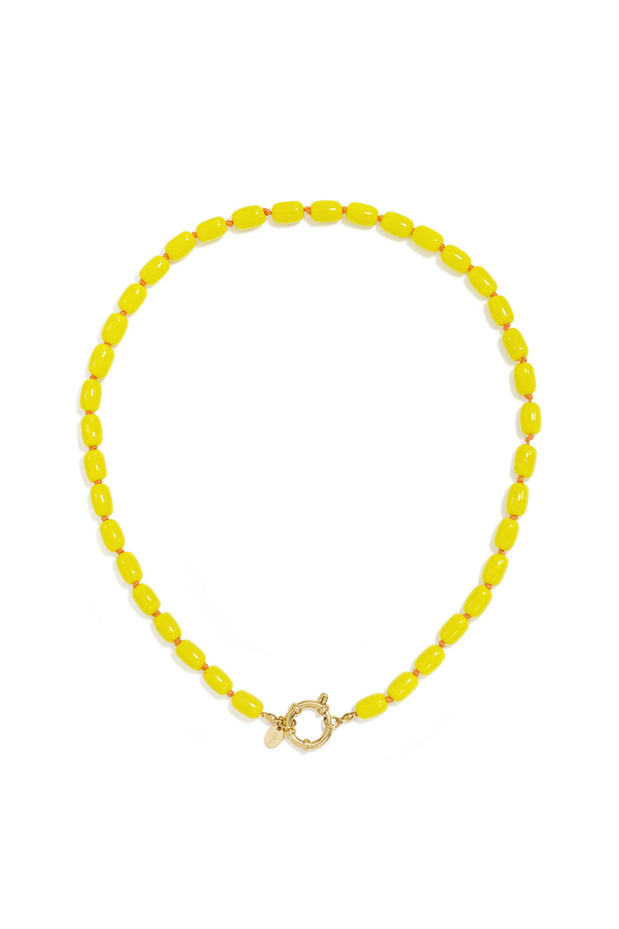 Collier de perles pour femme en acier inoxydable, verre avec motif uni - plusieurs coloris