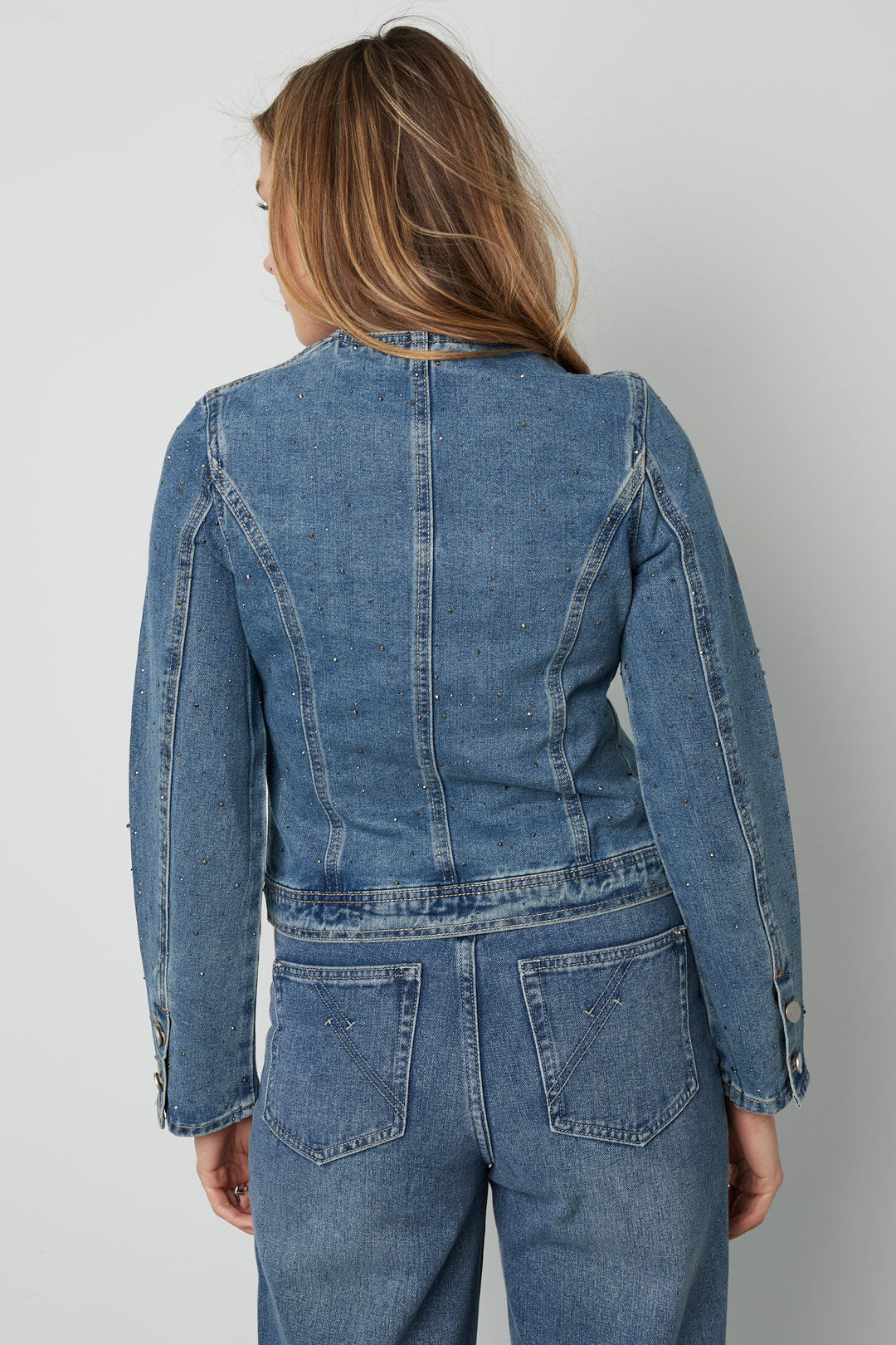 Women's short denim jacket - blue – image 6