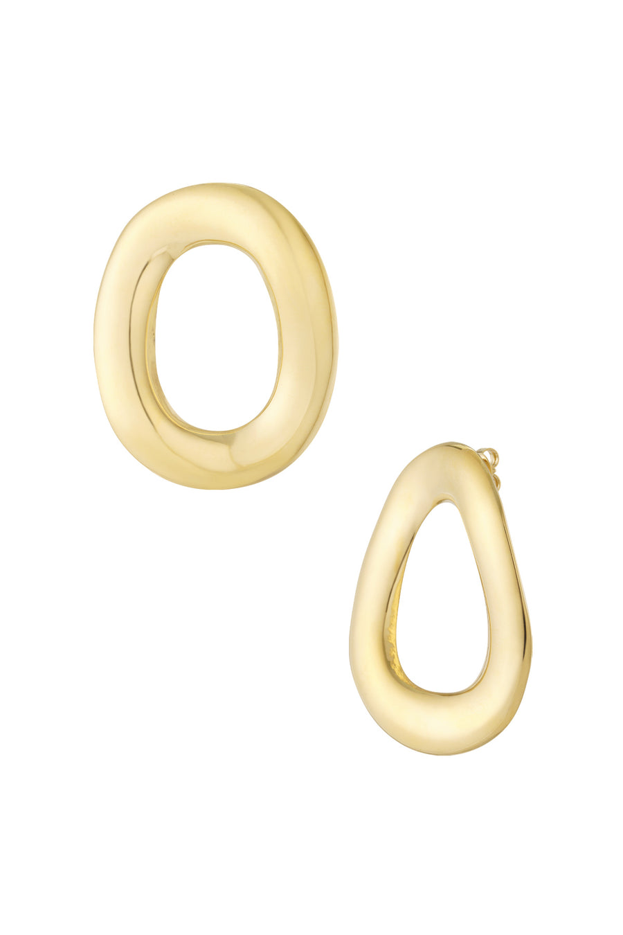 Puces d'oreilles pour femmes en acier inoxydable forme organique – couleur or