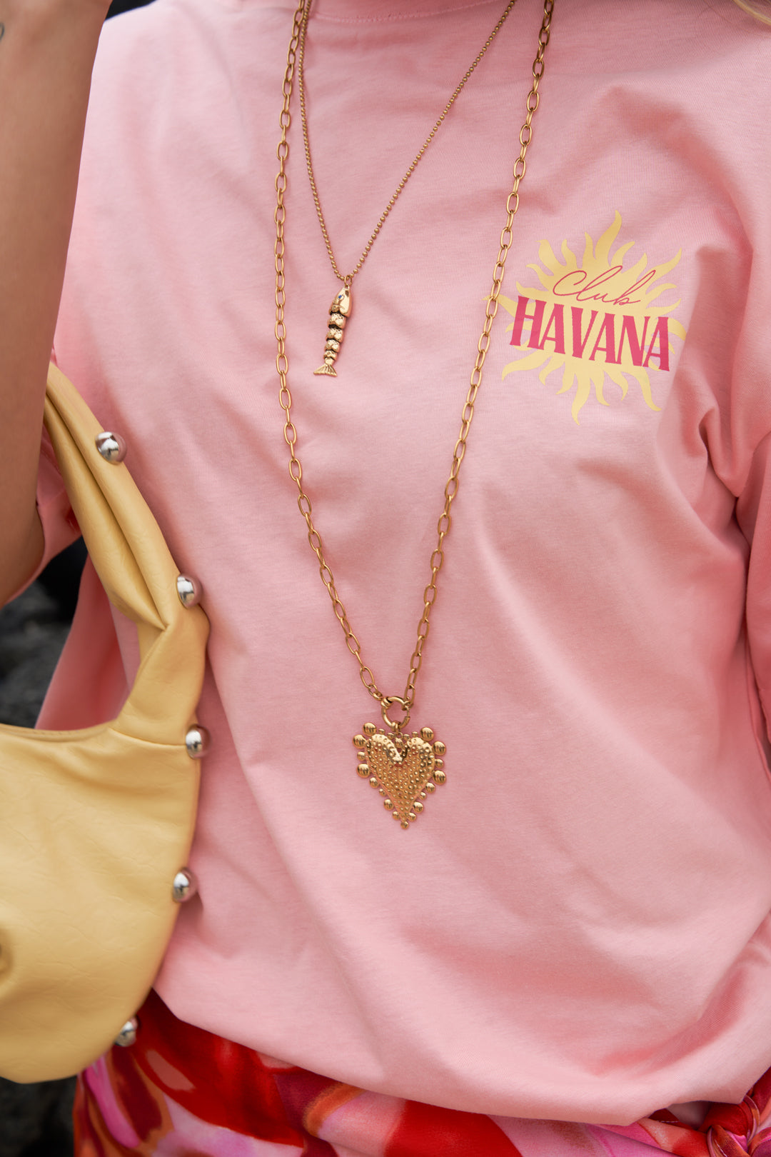 Women's Long Stainless Steel Heart Necklace – Gold Colored – image 2