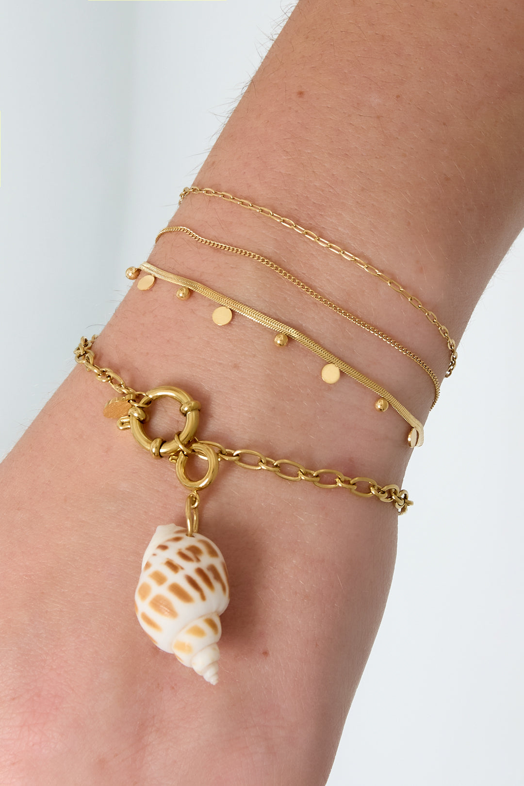 Ladies' Link Bracelet in 304 Stainless Steel with Link Detail – Gold Tone and Silver Tone – image 2