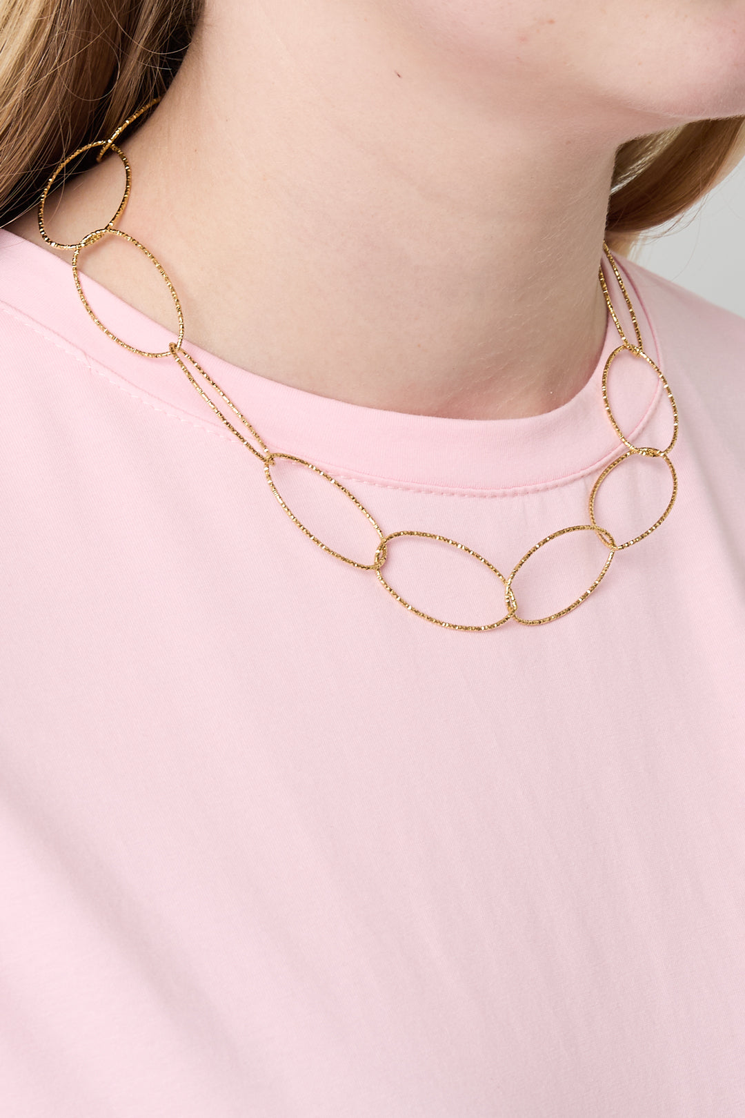 304 Stainless Steel Link Chain Necklace for Women - Gold-Plated – image 3