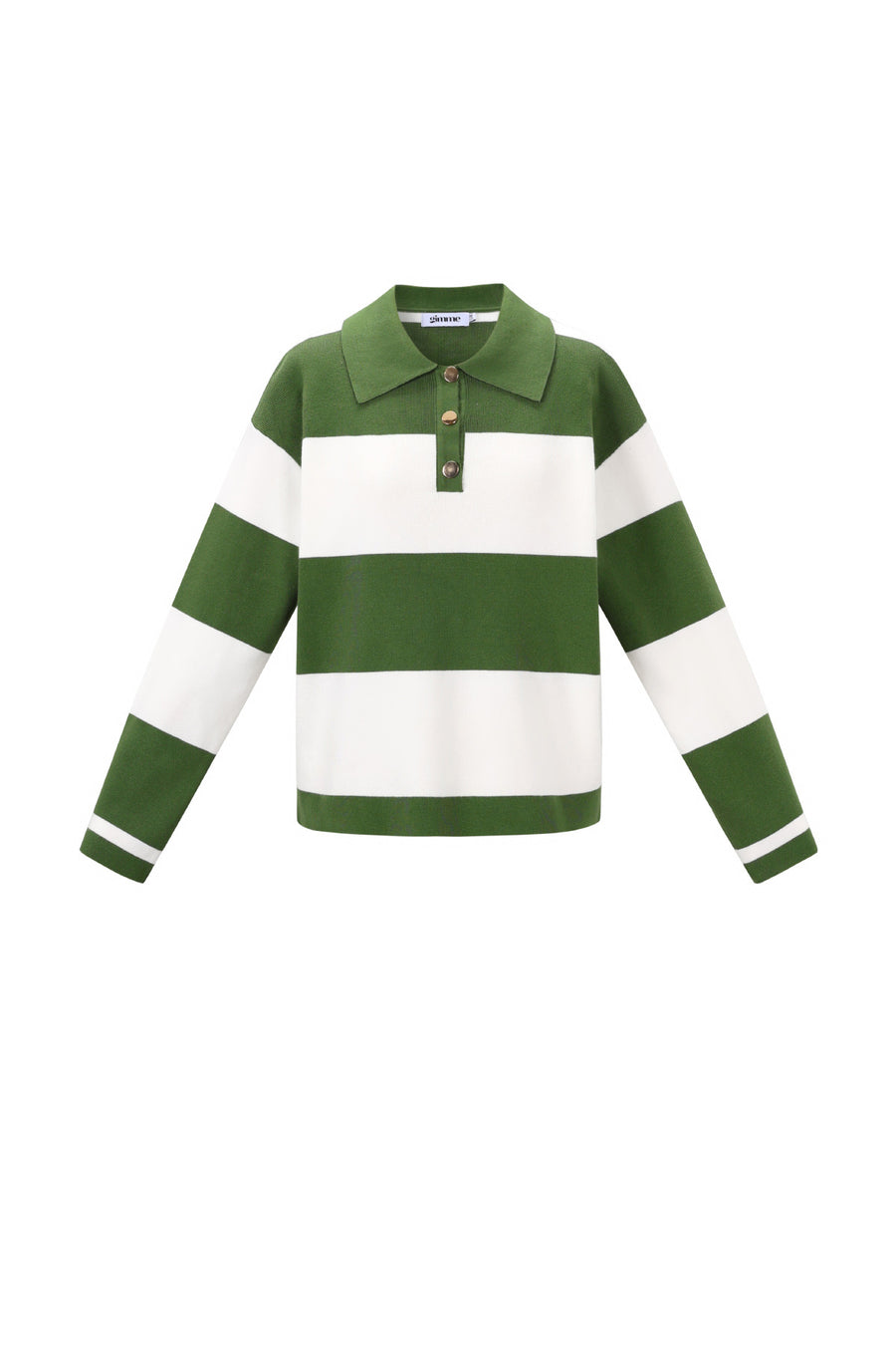 Pull en tricot pour femme, à rayures et col polo