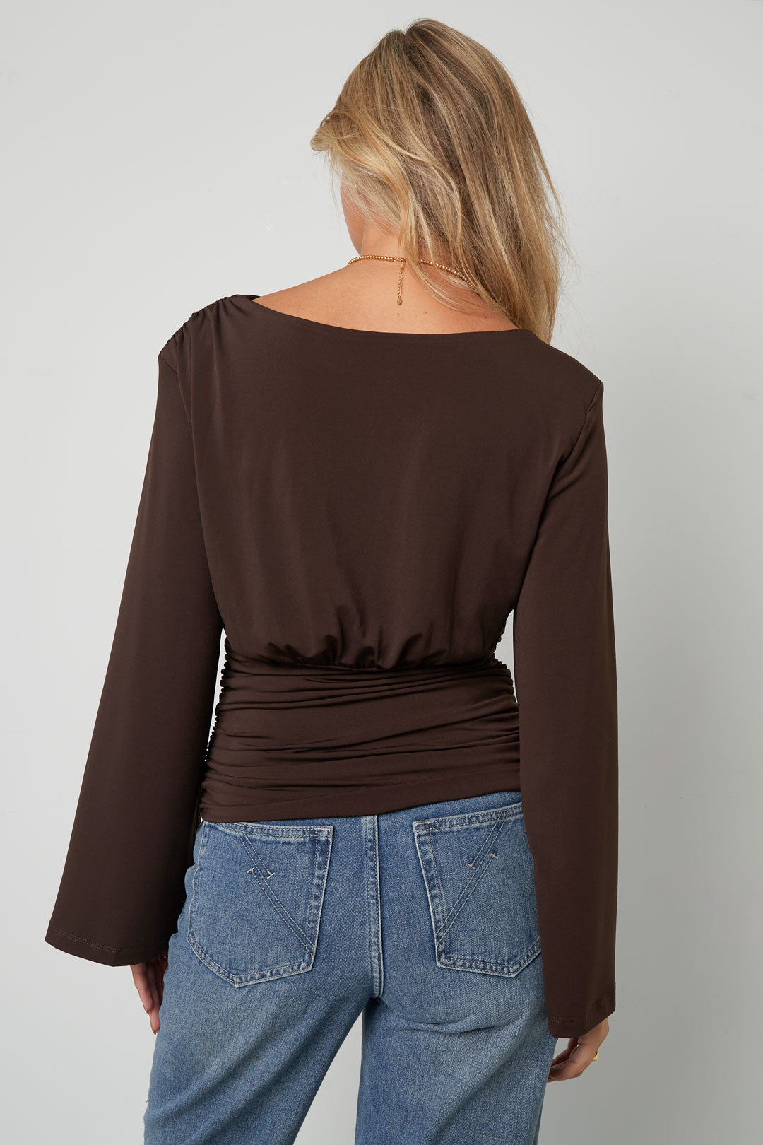 Dames elegante top met lange mouwen en boothals – productfoto 7