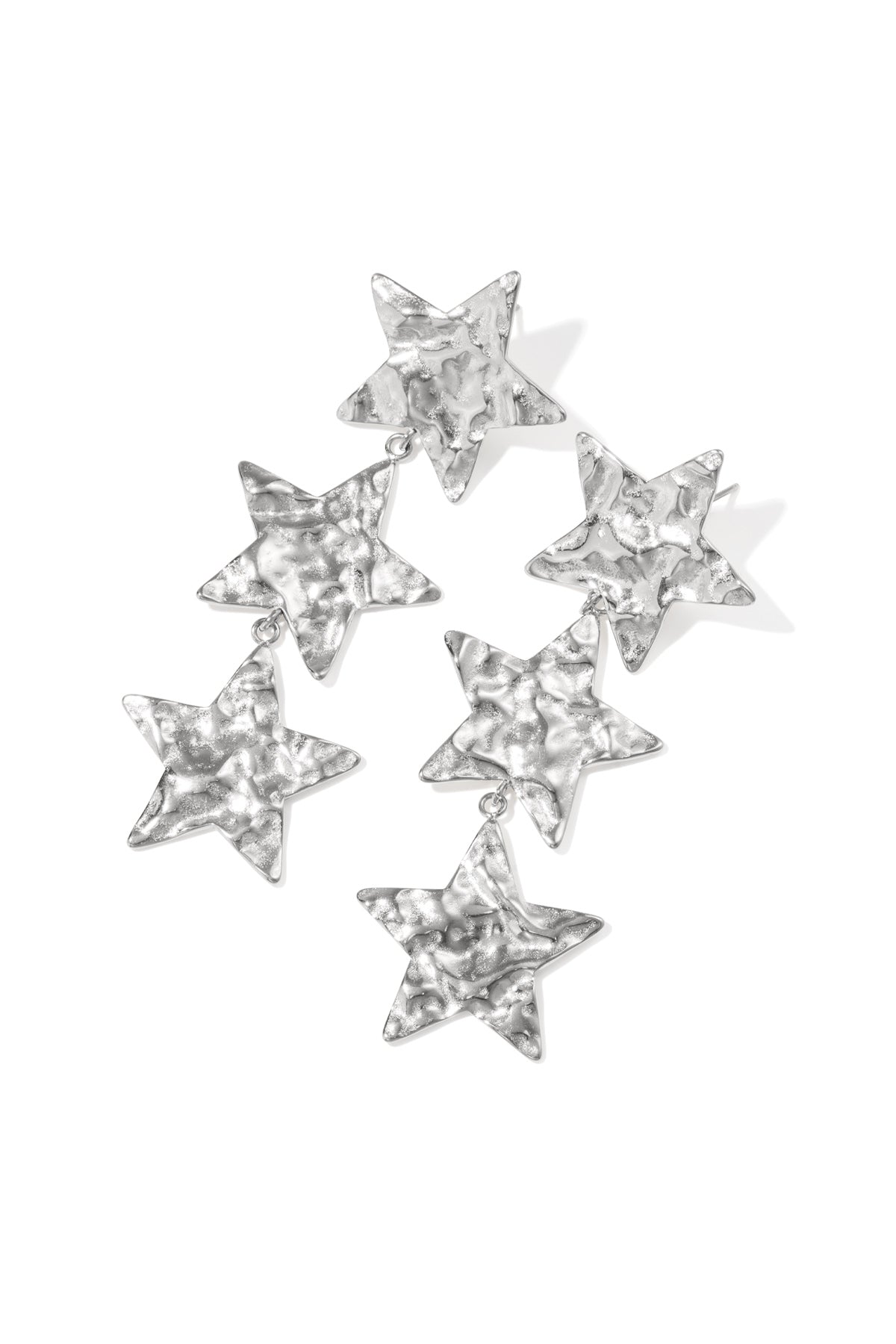 Boucles d'oreilles pendantes en acier inoxydable avec motif étoile – Doré