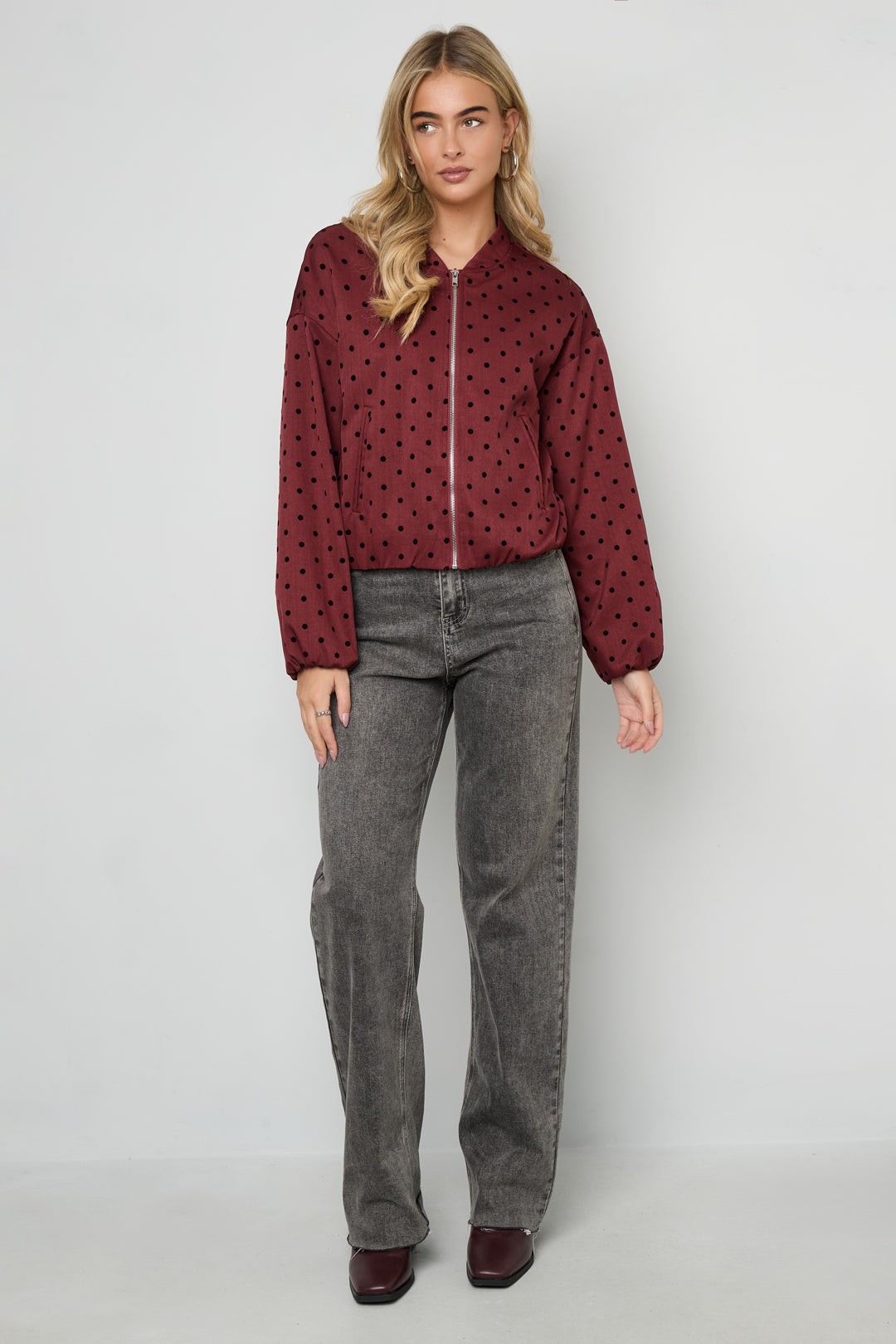 Dames casual jacket van polyester met stippen – productfoto 5