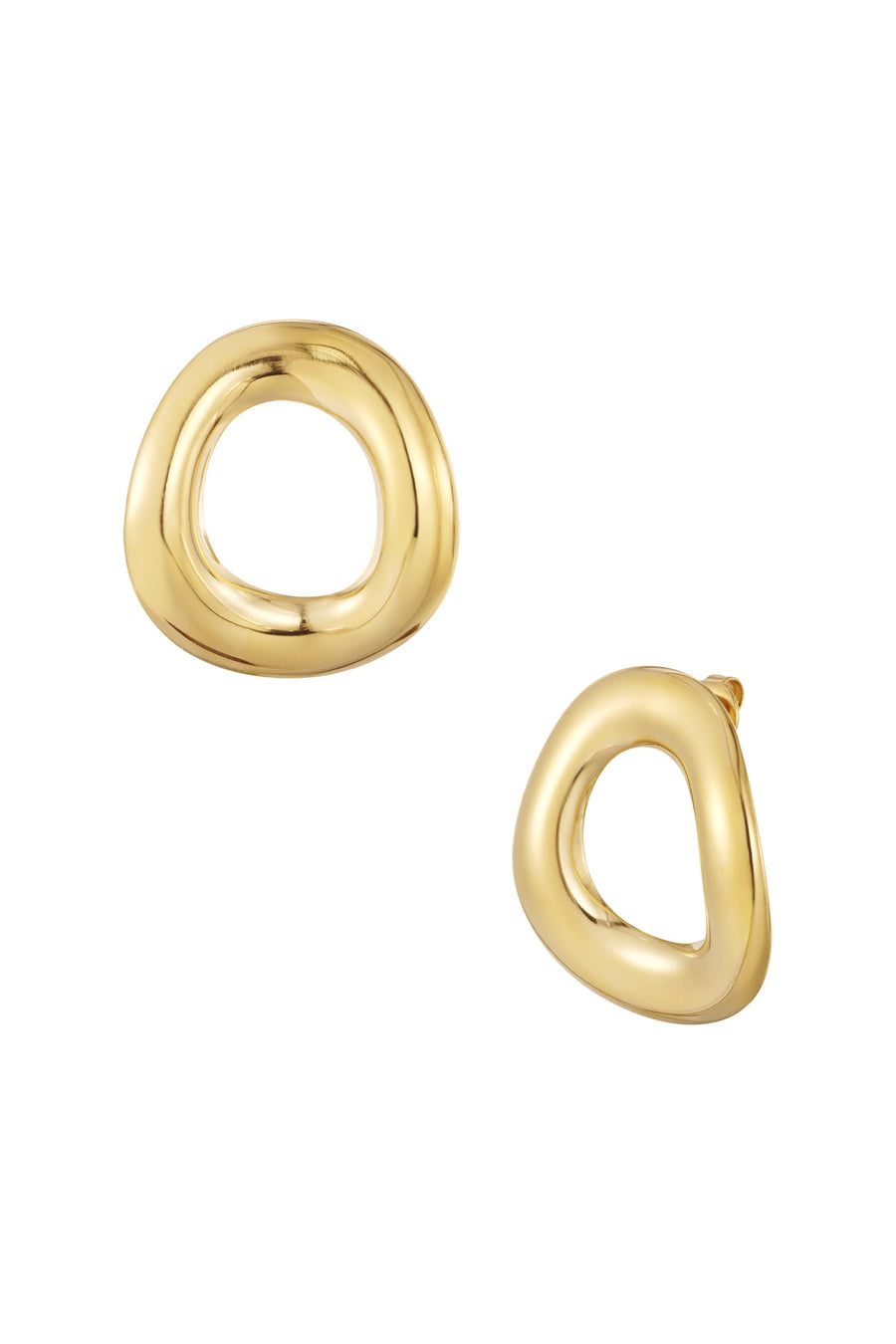 Puces d'oreilles rondes en acier inoxydable pour femmes – couleur or