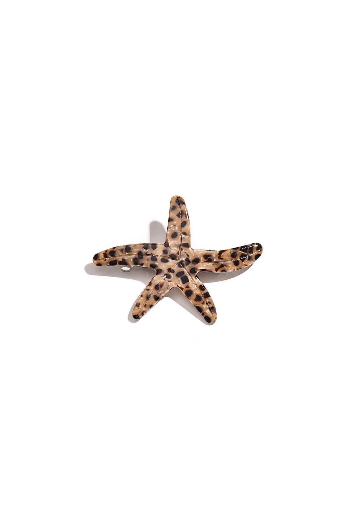 Barrette en acétate imitation motif étoile de mer – marron – casual