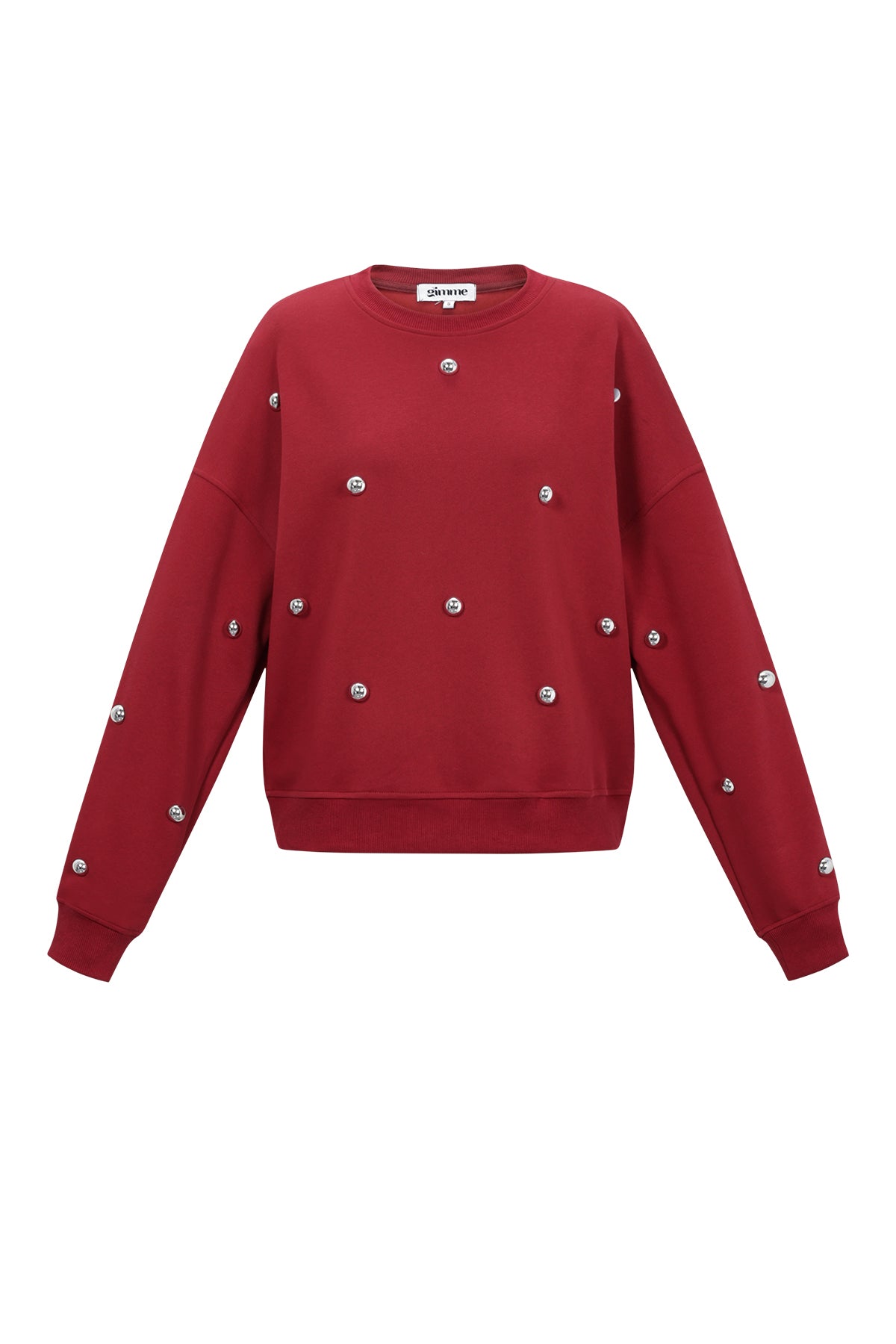 Dames gebreide katoenen trui met studs – productfoto 9