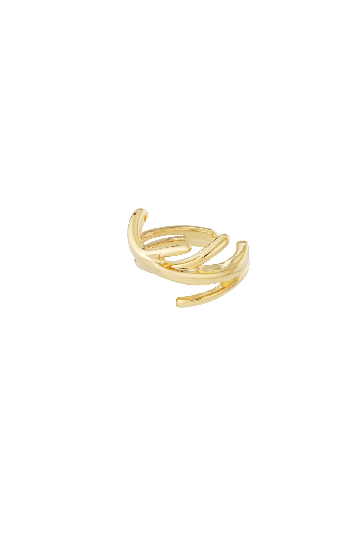 Copper ear cuff for women with an organic shape - gold-colored and silver-colored