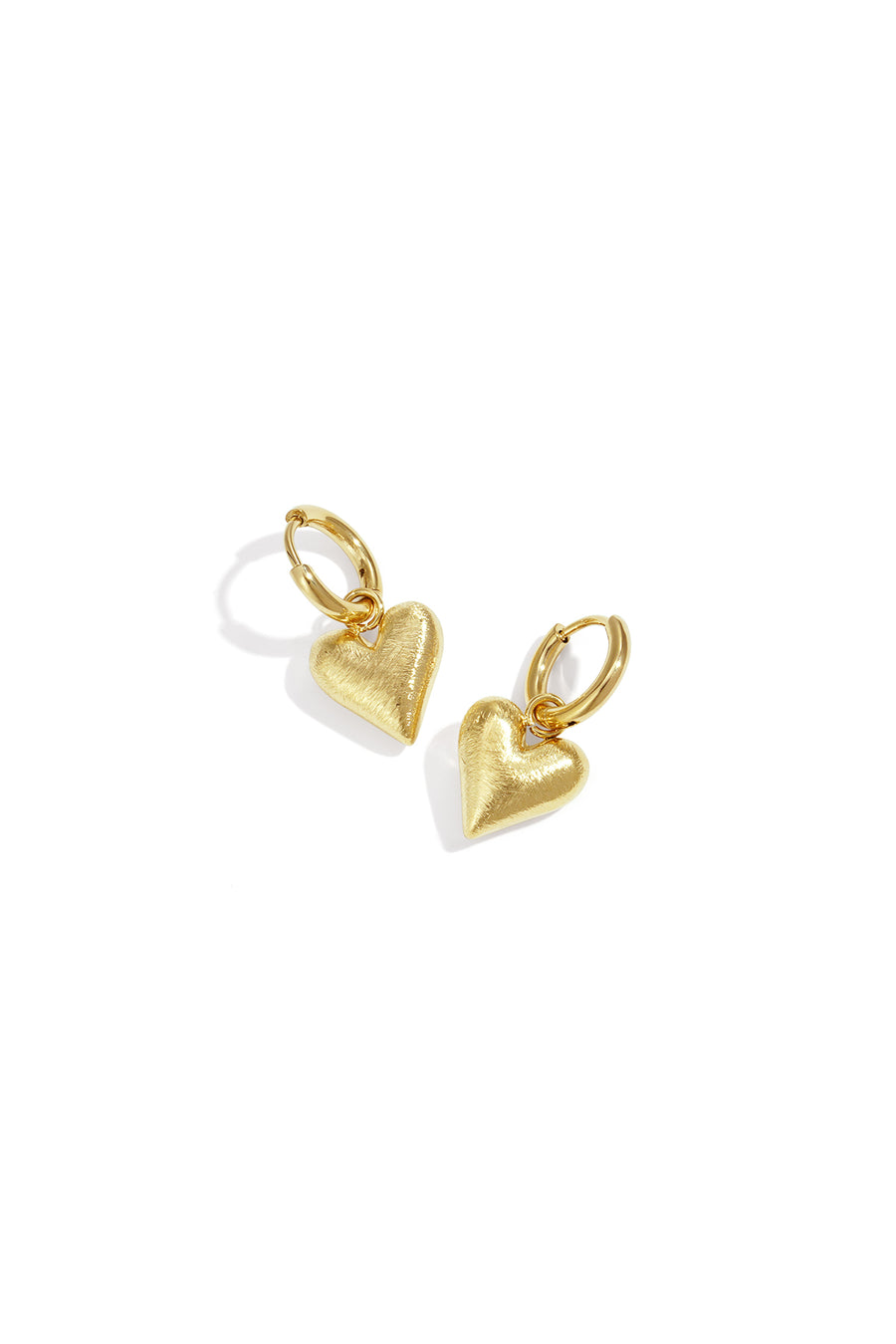 Boucles d'oreilles pendantes en acier inoxydable 304 avec cœur pour femme – couleur or