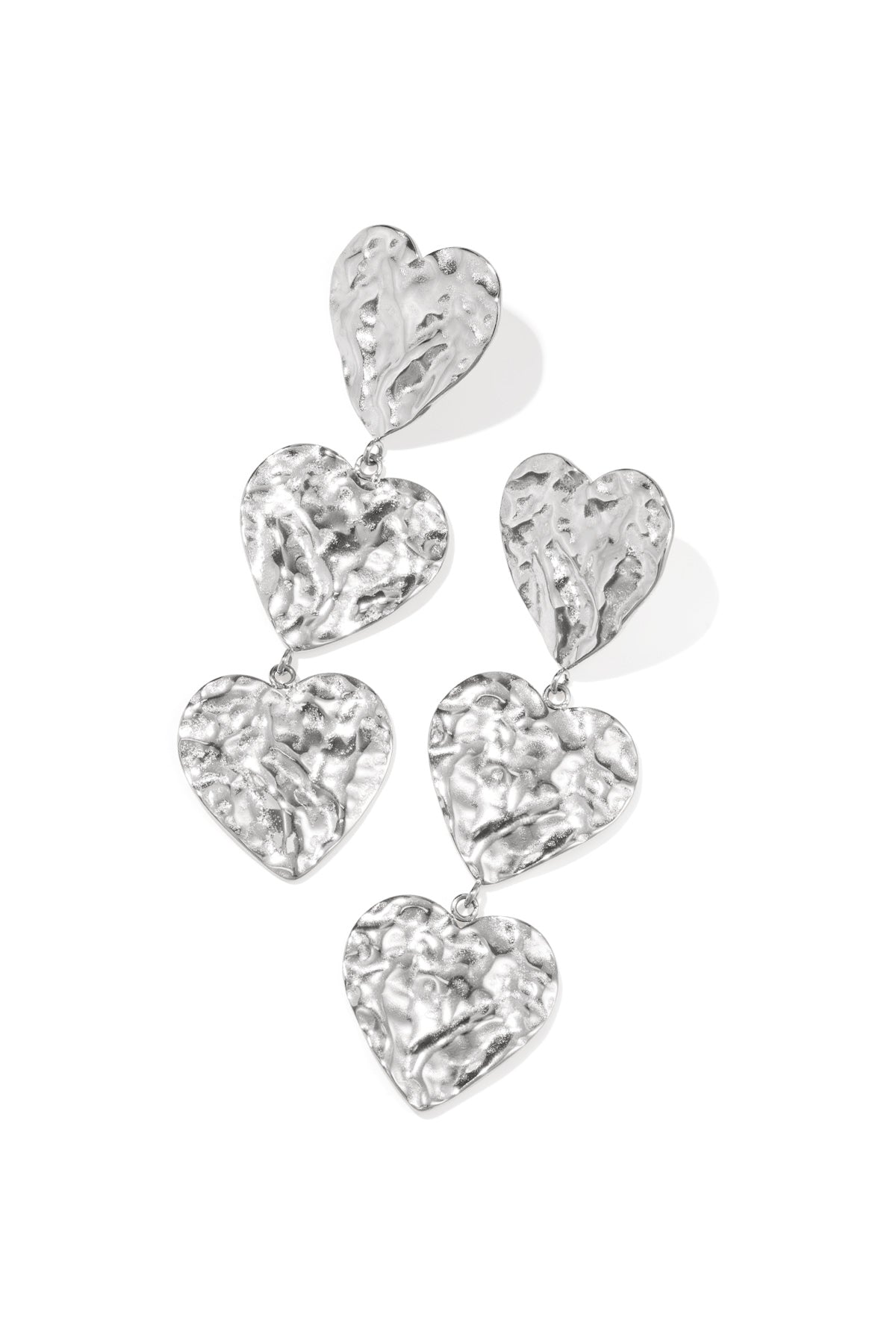 Women's Stainless Steel Dangle Earrings with Heart Shape – Gold Colored