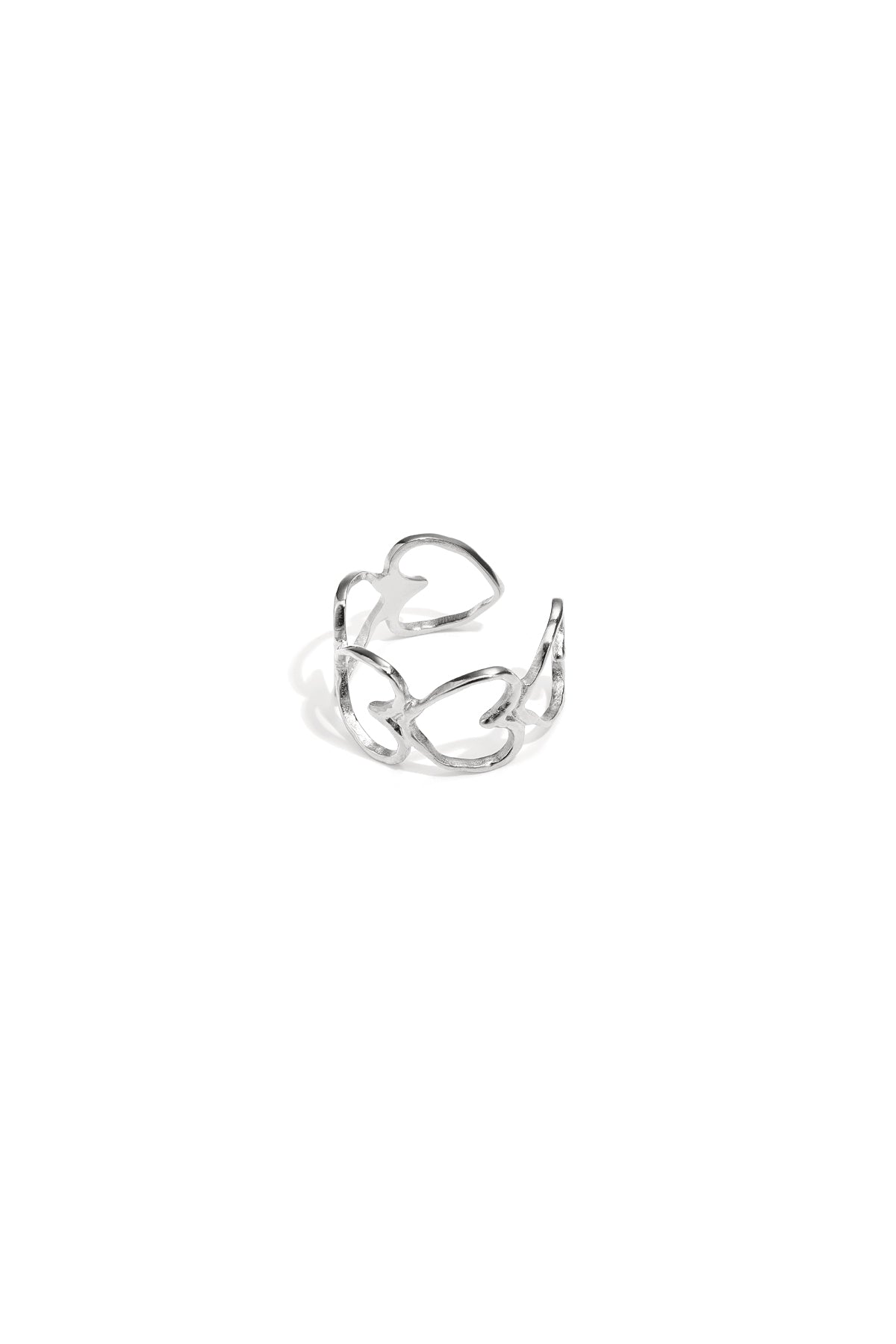 Bague tendance en acier inoxydable en forme de cœur pour femme – couleur or