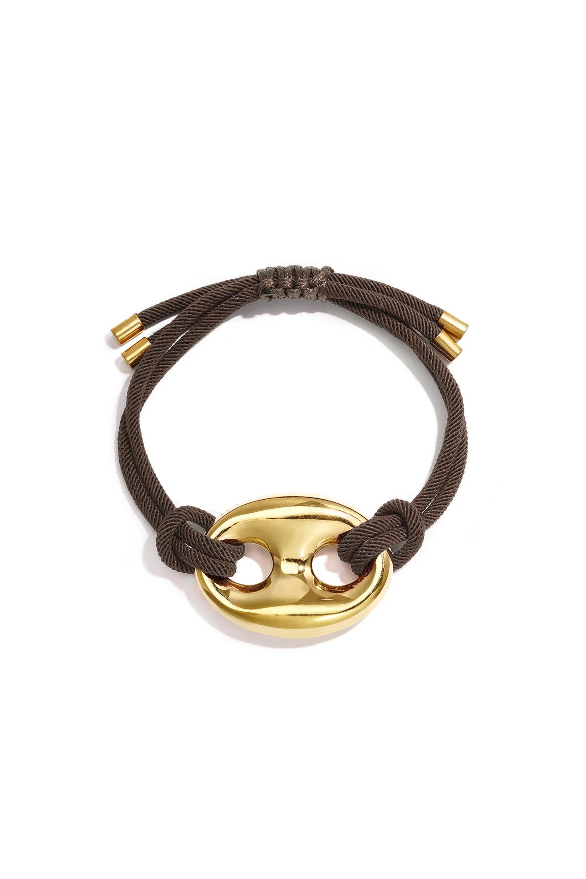 Satijnkoord armband met knop detail