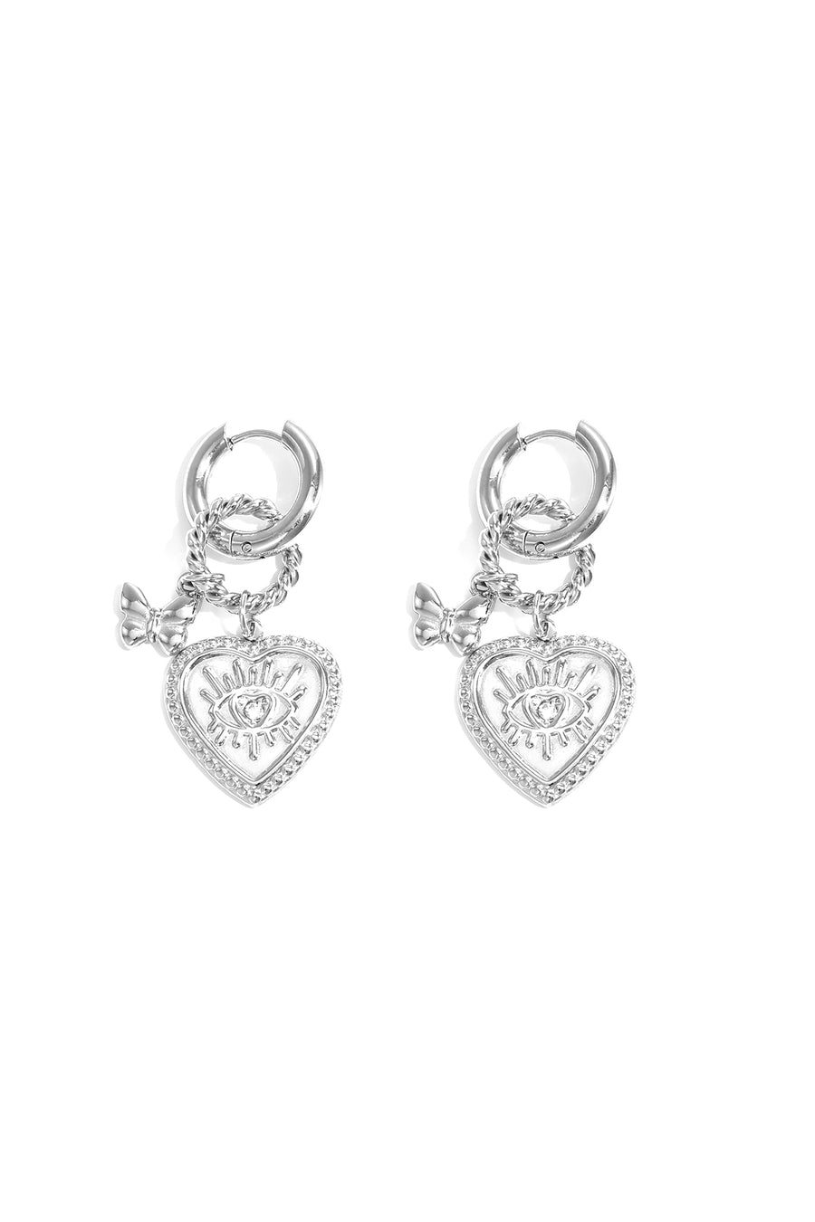 Boucles d'oreilles pendantes pour femmes en acier inoxydable 304, en forme de cœur – couleur or