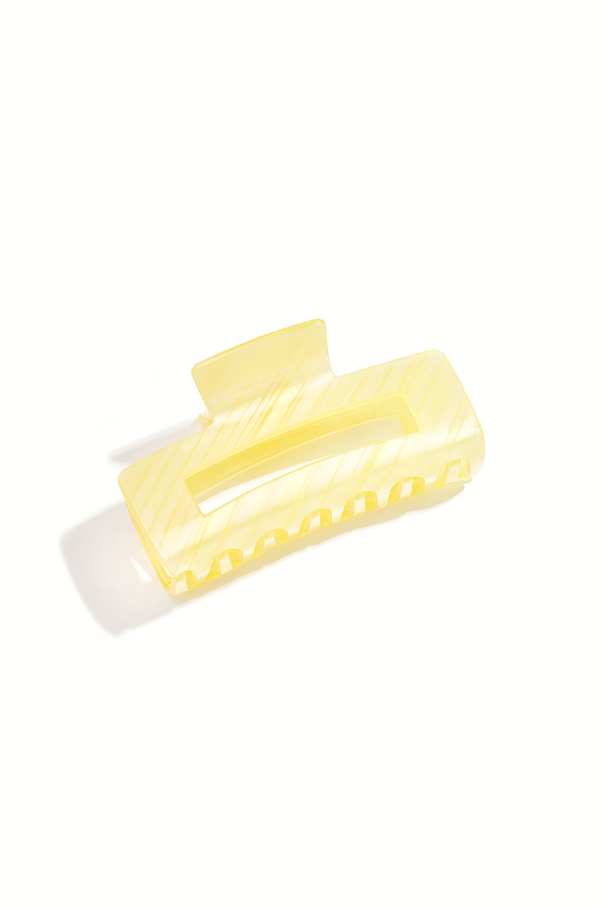 Striped faux acetate hair clip – yellow and green – everyday