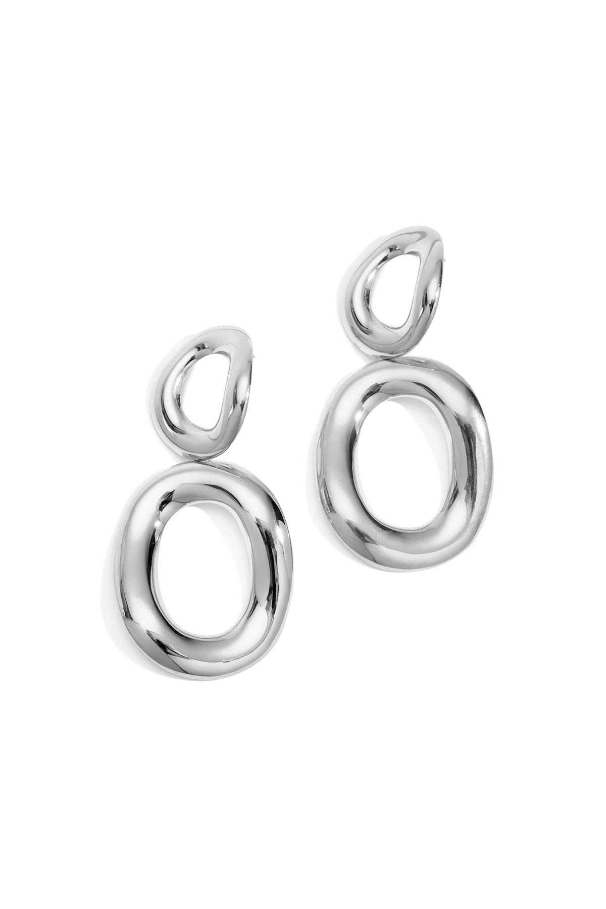 Oorbellen van roestvrij staal, cirkelvormig, casual, dagelijks, eenvoudig, serie, damessieraden