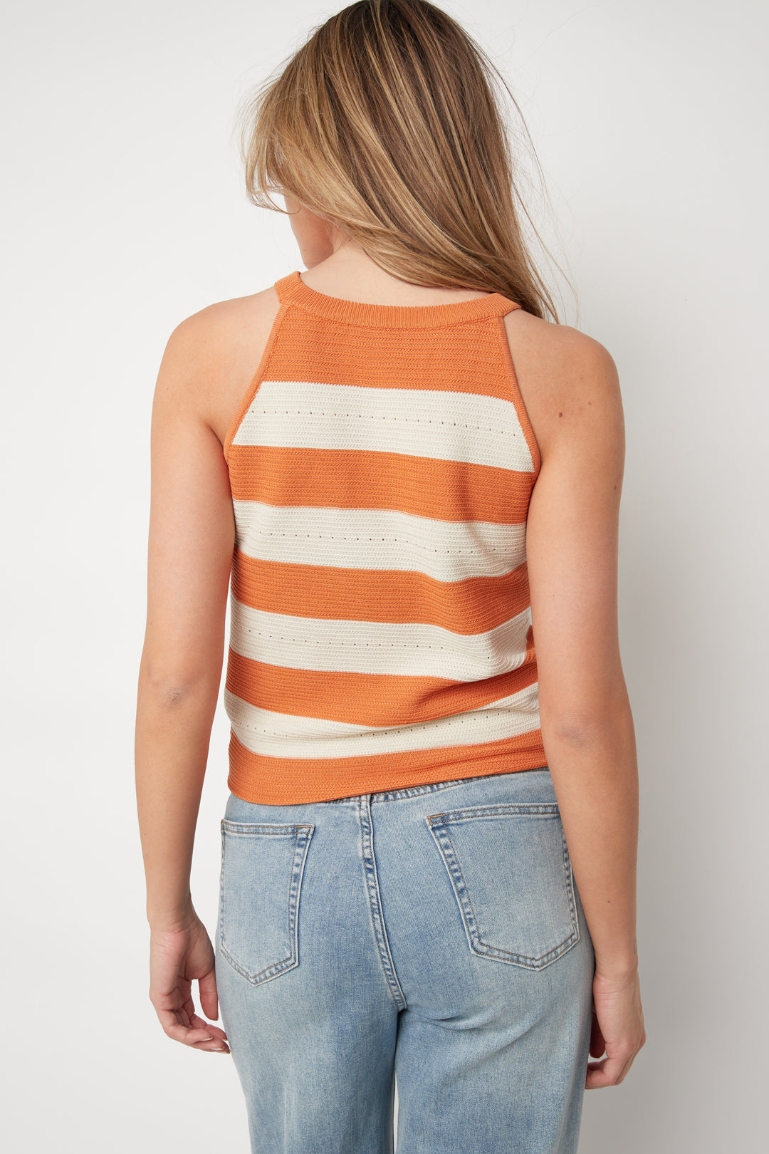 Women's knitted striped gilet – image 6