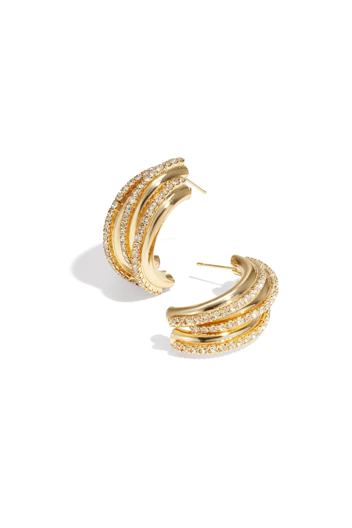 Puces d'oreilles pour femmes en fer de forme organique – couleur or et couleur argent