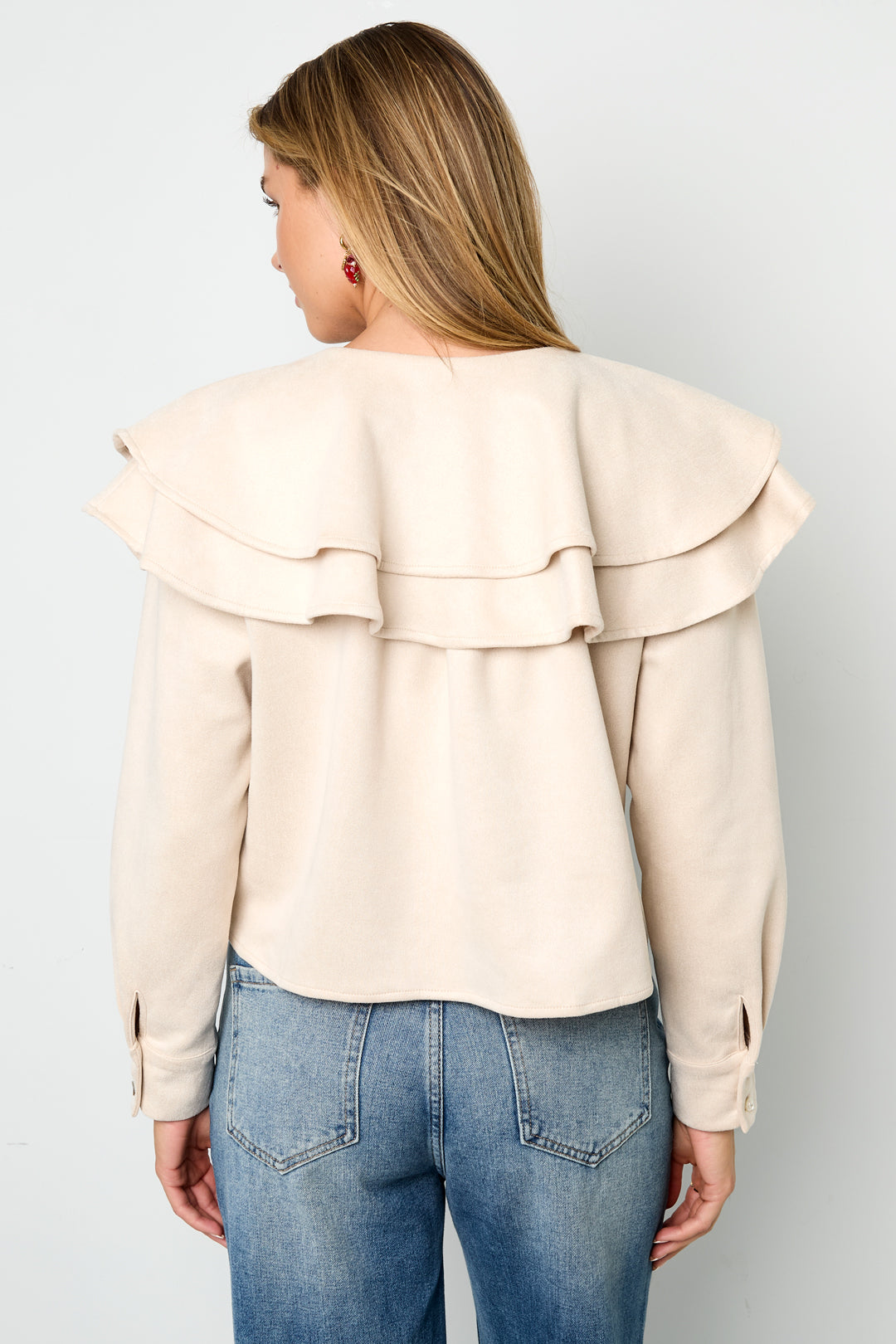 Dames blouse van polyester met rucherand – productfoto 9
