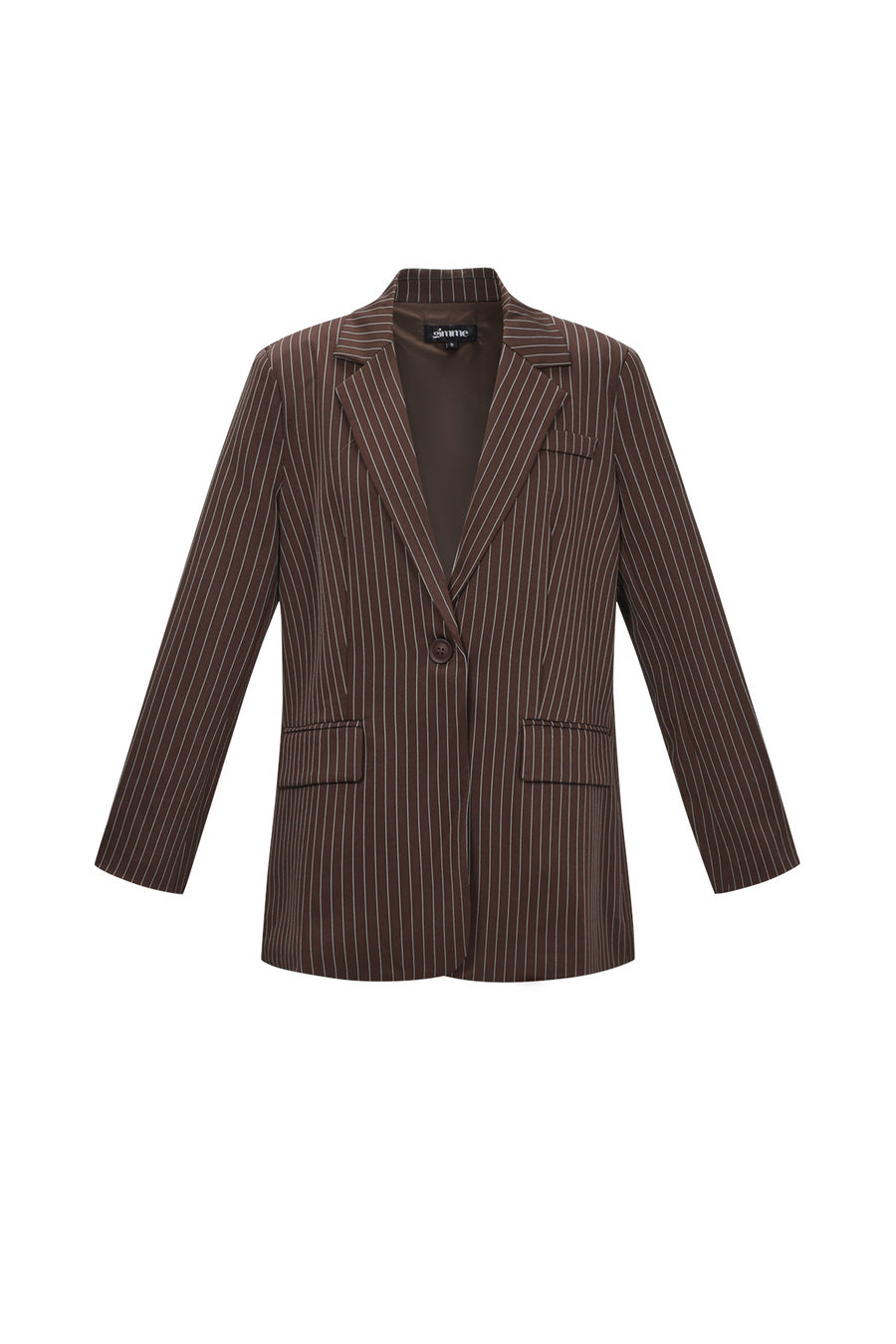 Dames asymmetrische blazer van polyester met strepen