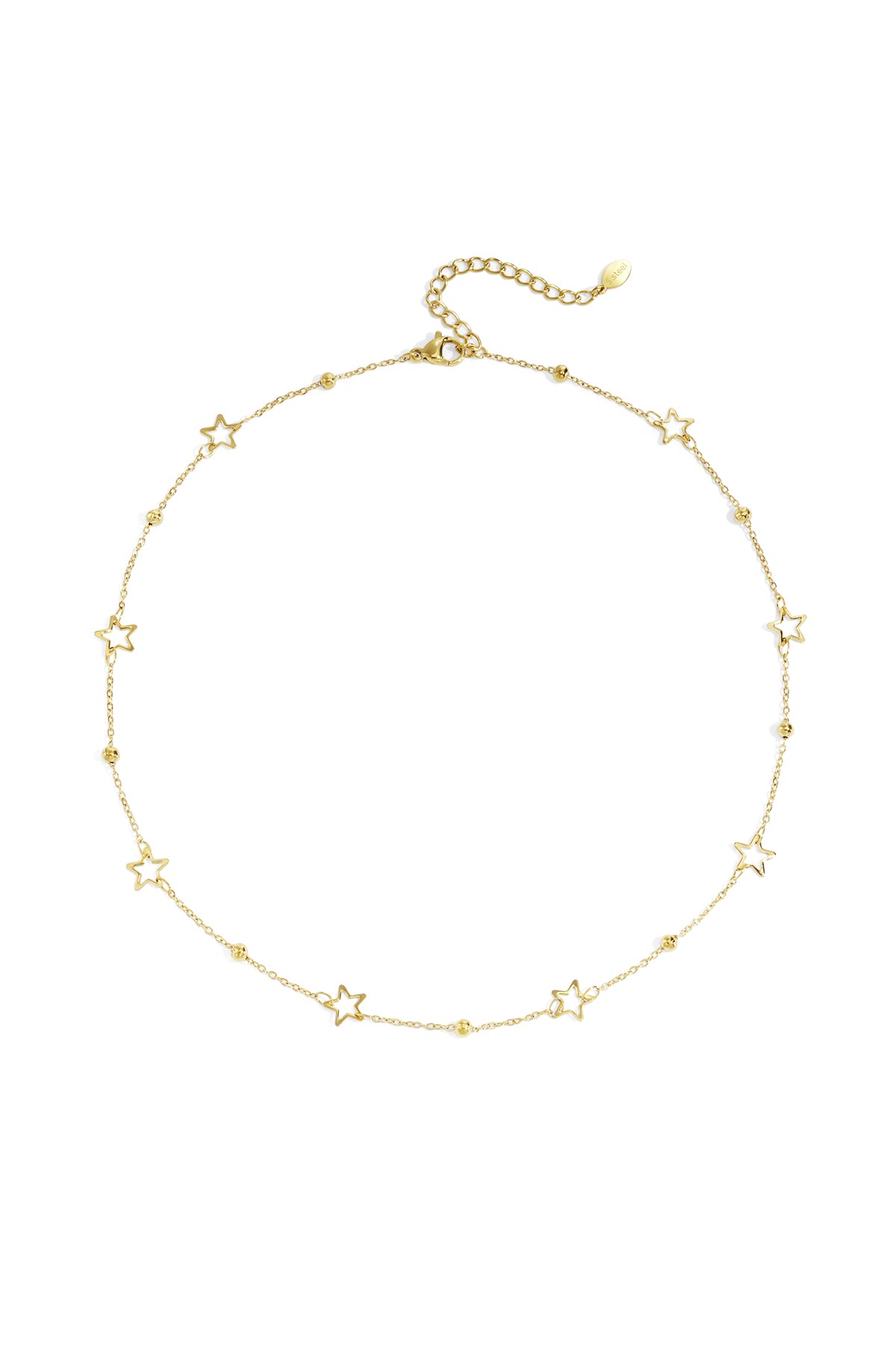 Women's 304 Stainless Steel Star Motif Chain Necklace – Gold and Silver Tone