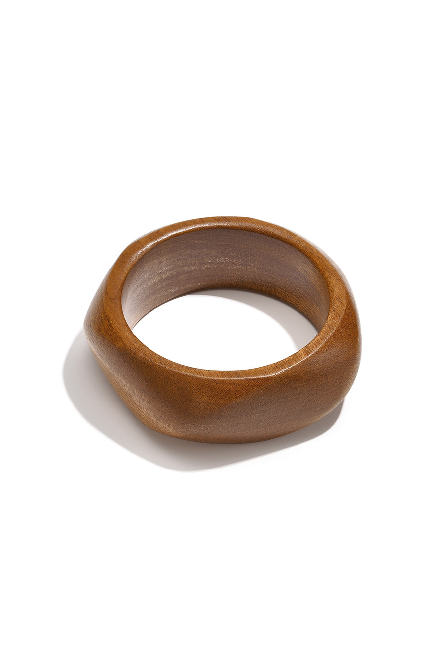 Jonc pour femme en bois de forme organique – noir et marron