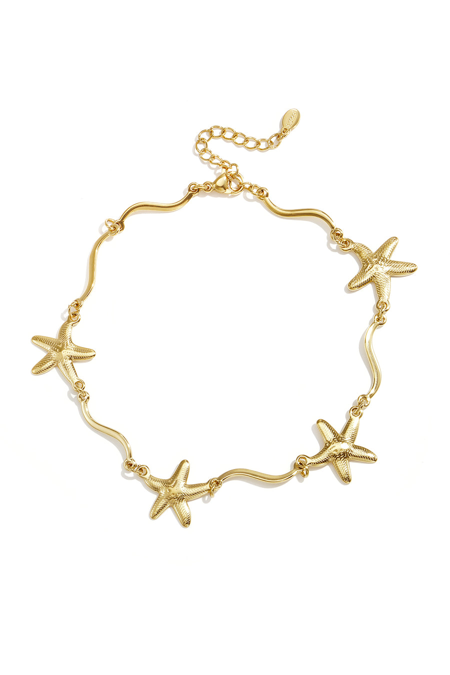 Bracelet de cheville pour femmes en acier inoxydable avec motif étoile de mer – doré