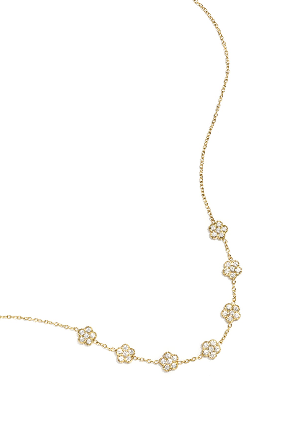 Collier pour femme en acier inoxydable avec pendentif motif floral – couleur or