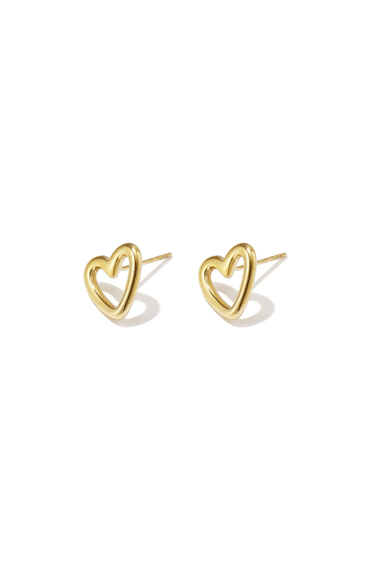Puces d'oreilles pour femmes en acier inoxydable avec cœur – couleur or et couleur argent