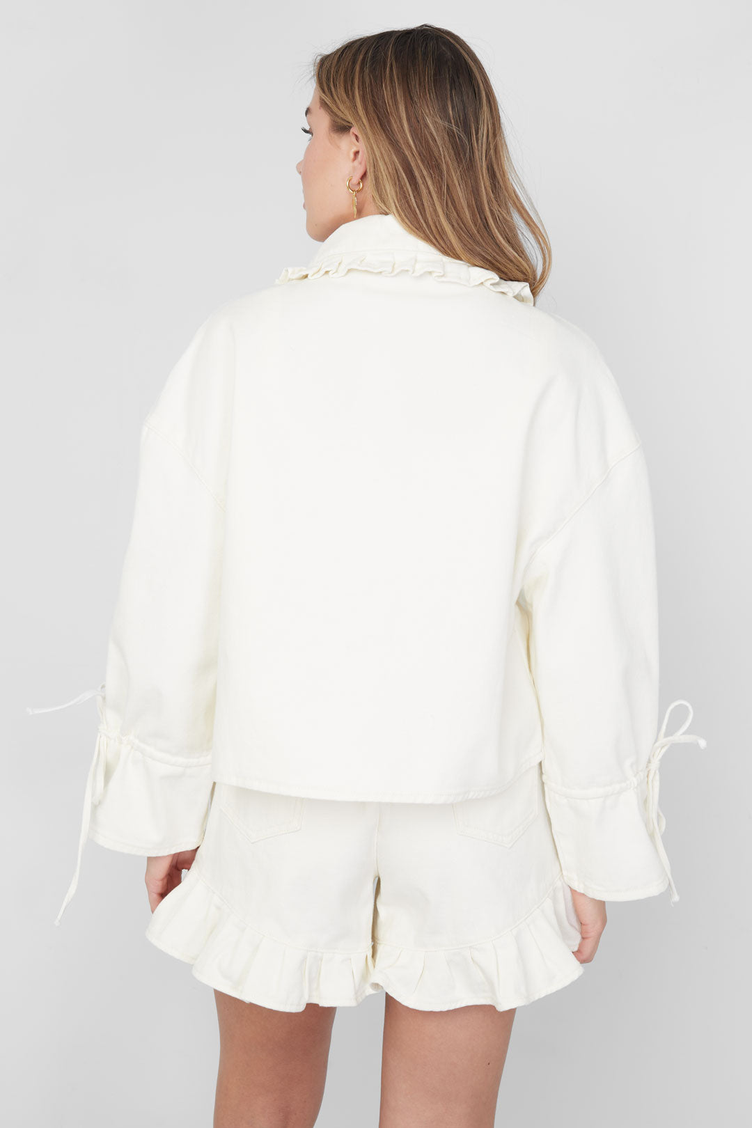 Dames Kiana jacket van katoen met strikdetail – productfoto 6