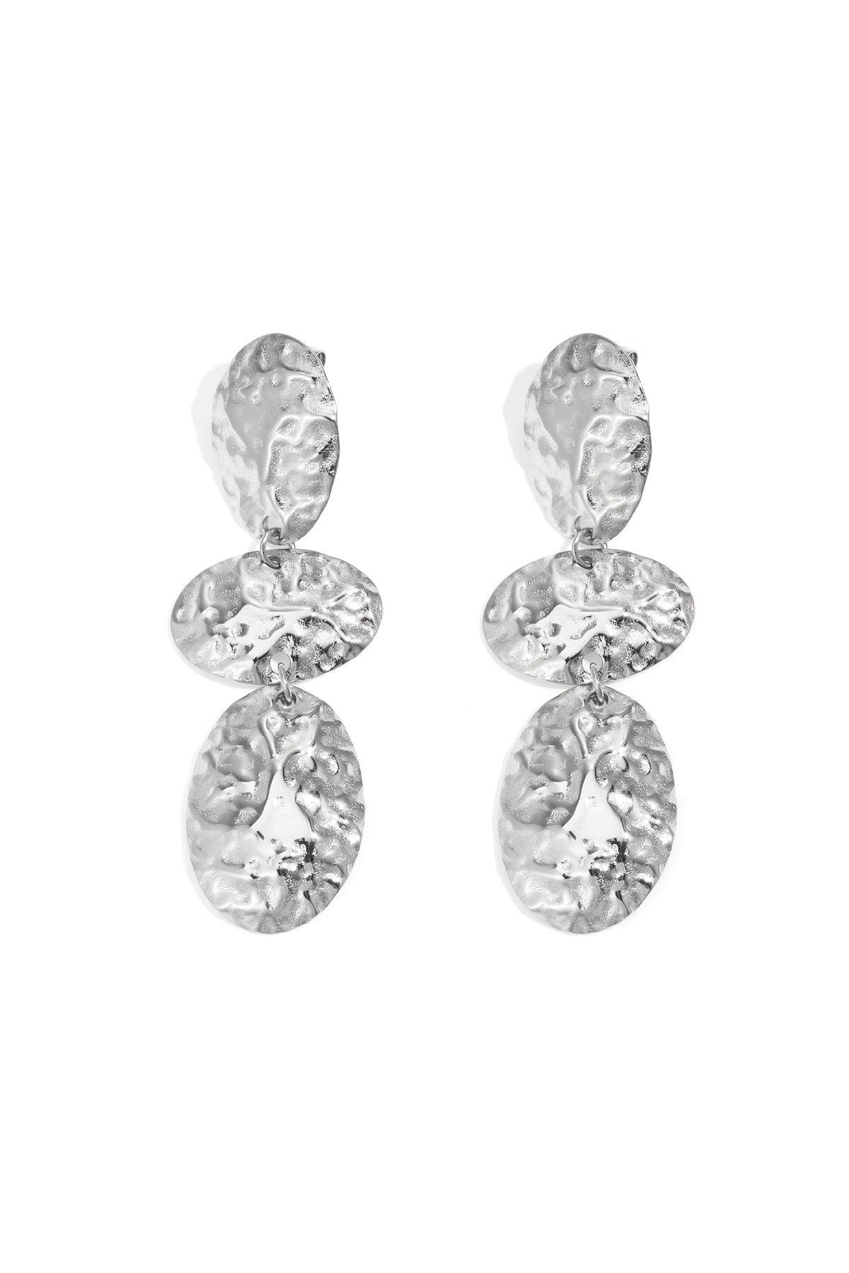 Boucles d'oreilles pendantes en acier inoxydable de forme organique pour femmes – couleur or