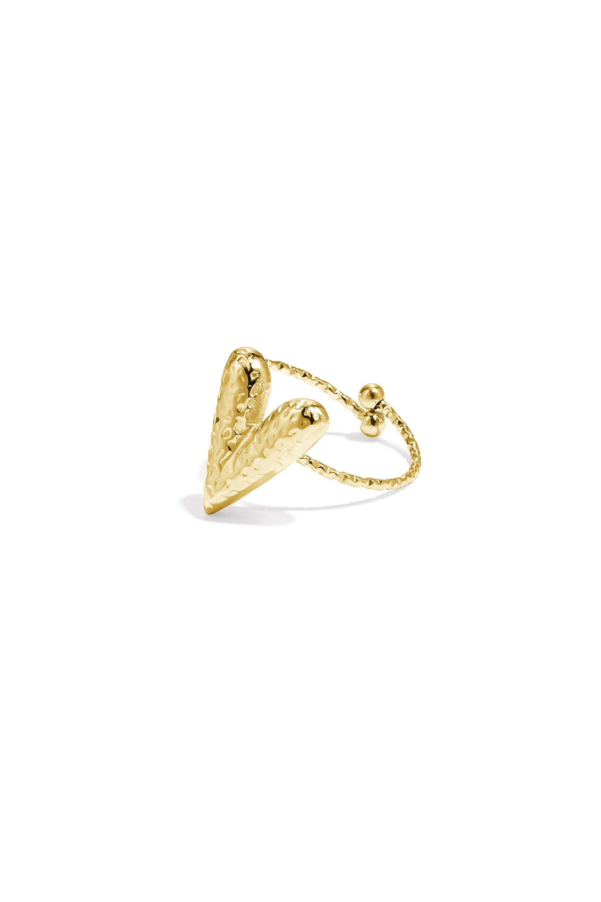 Bague tendance pour femme en acier inoxydable avec cœur – couleur or