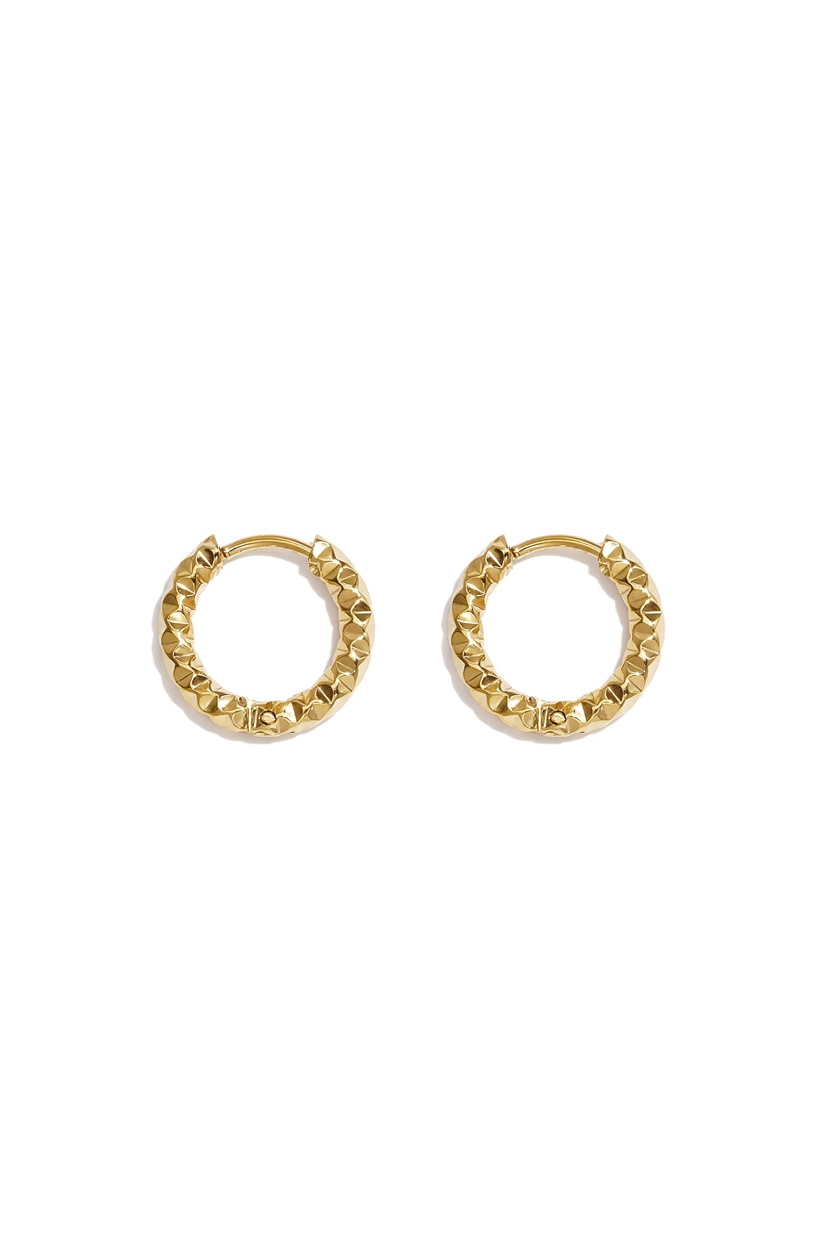 Women's stainless steel round earrings – gold and silver-colored