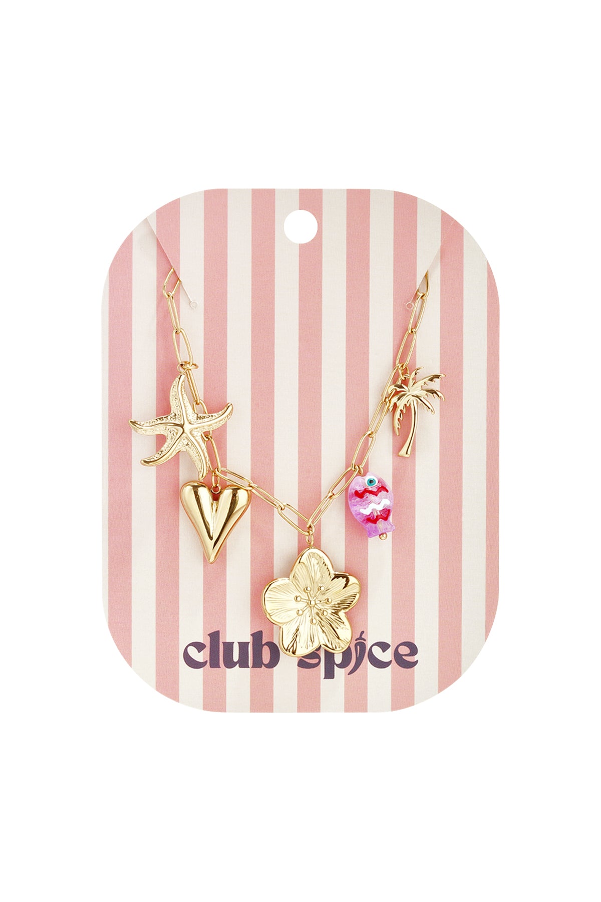 Ketting met grote schakels en charms